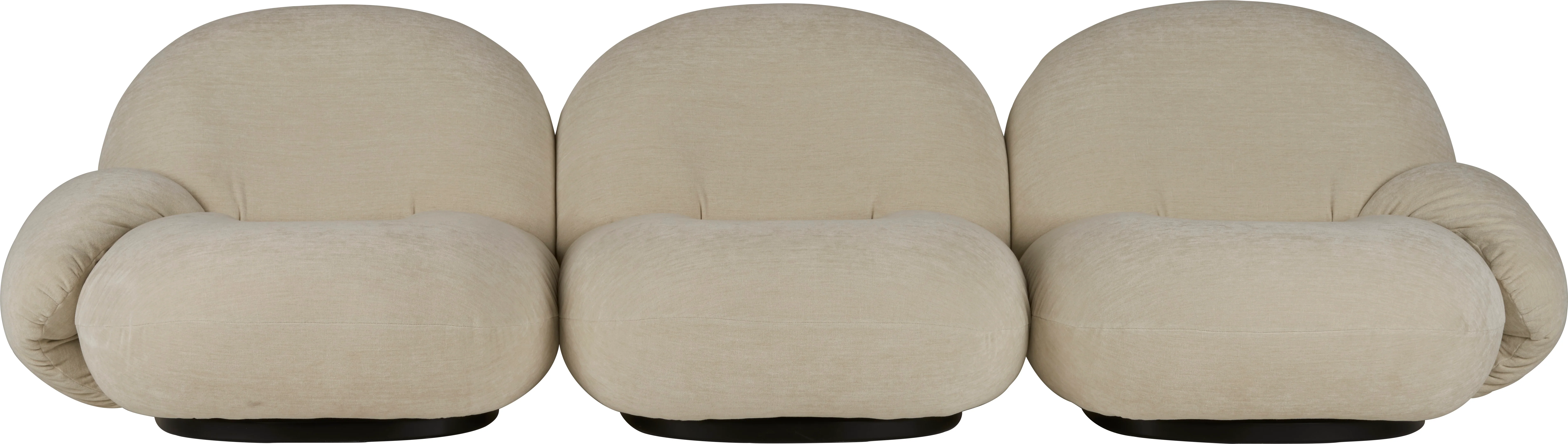 Sofa 3-osobowa PACHA tapicerowana z czarną podstawą - Image 4