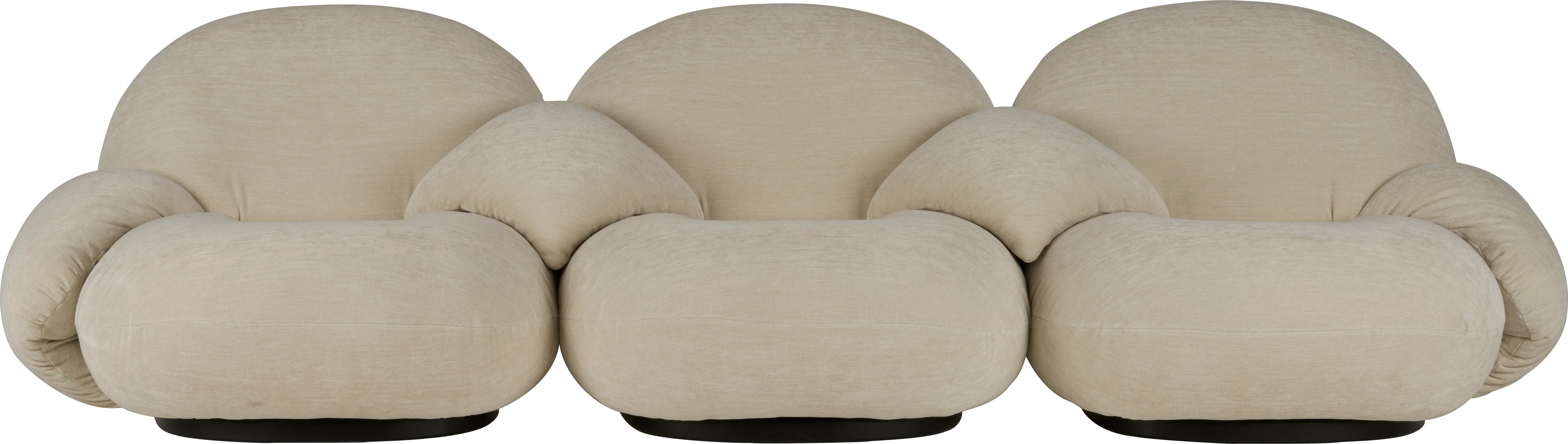 Sofa 3-osobowa PACHA tapicerowana ze złotą podstawą - Image 4
