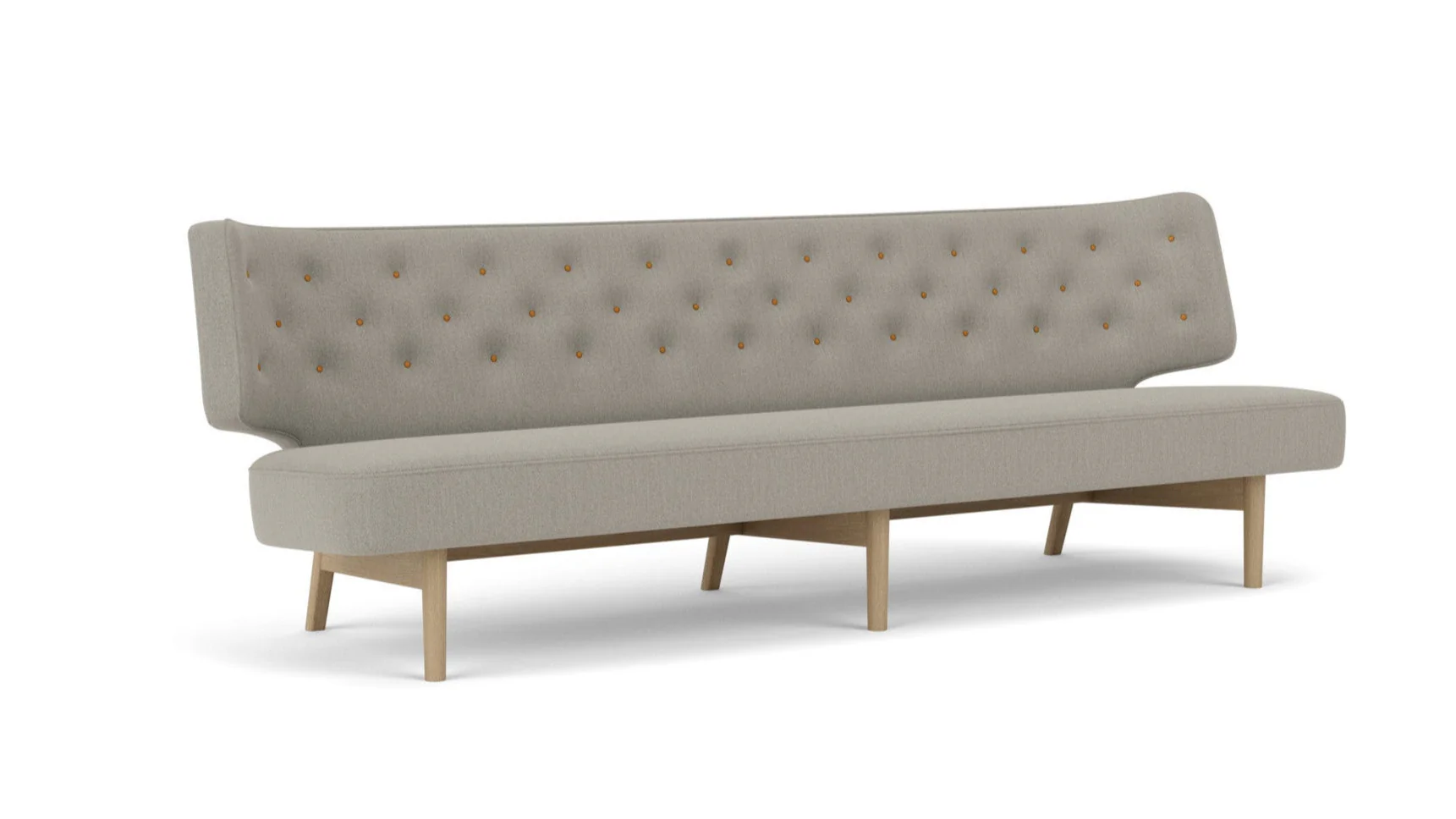Sofa 3-osobowa RADIOHUS szary z dębową podstawą - Image 3