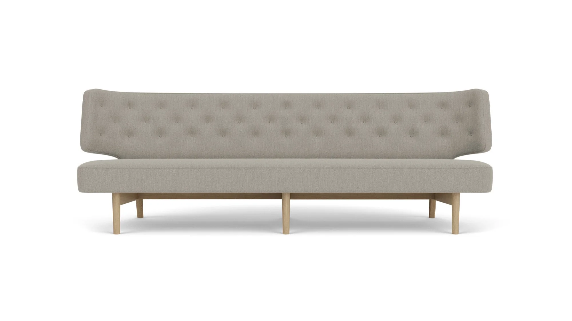 Sofa 3-osobowa RADIOHUS szary z dębową podstawą - Image 4