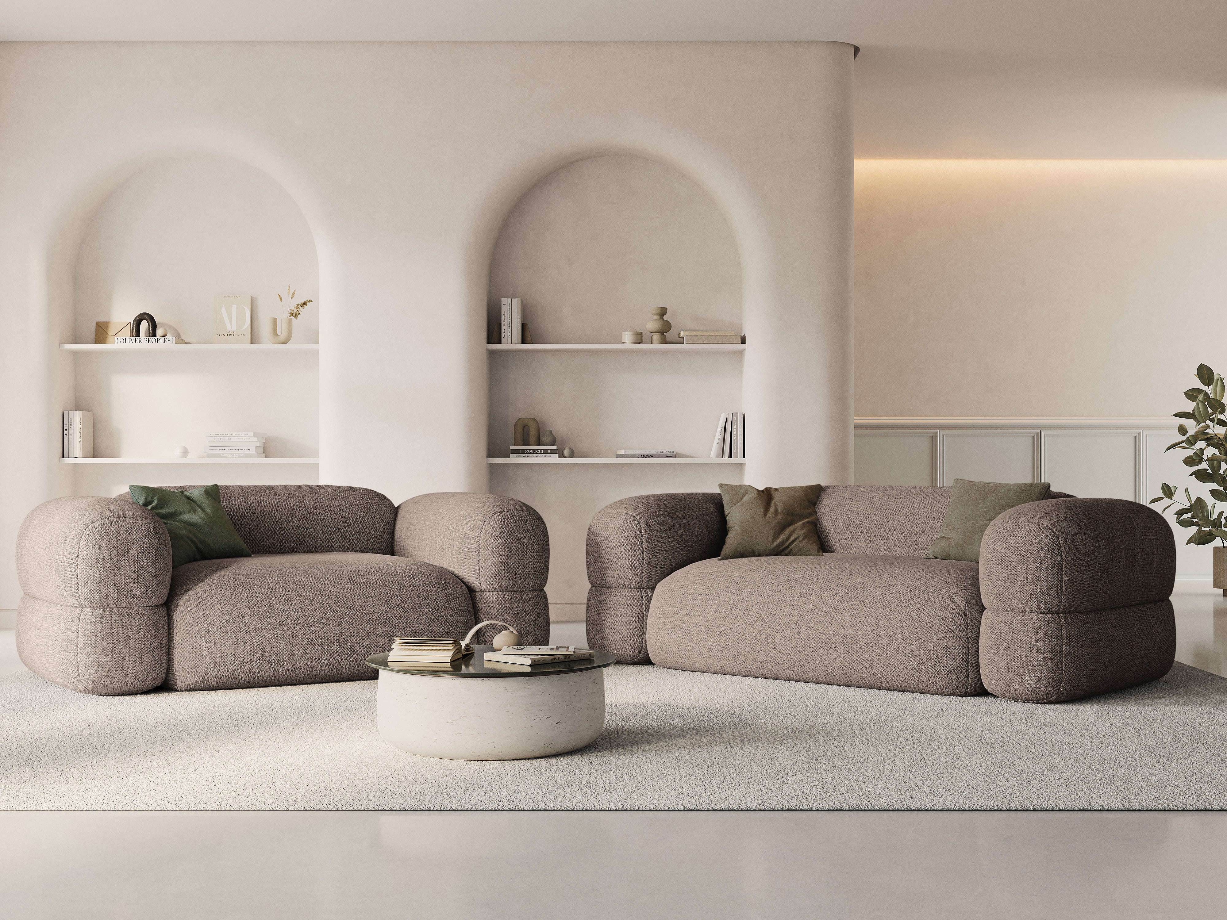 Sofa 3-osobowa ROGER cappuccino szenil - Image 2