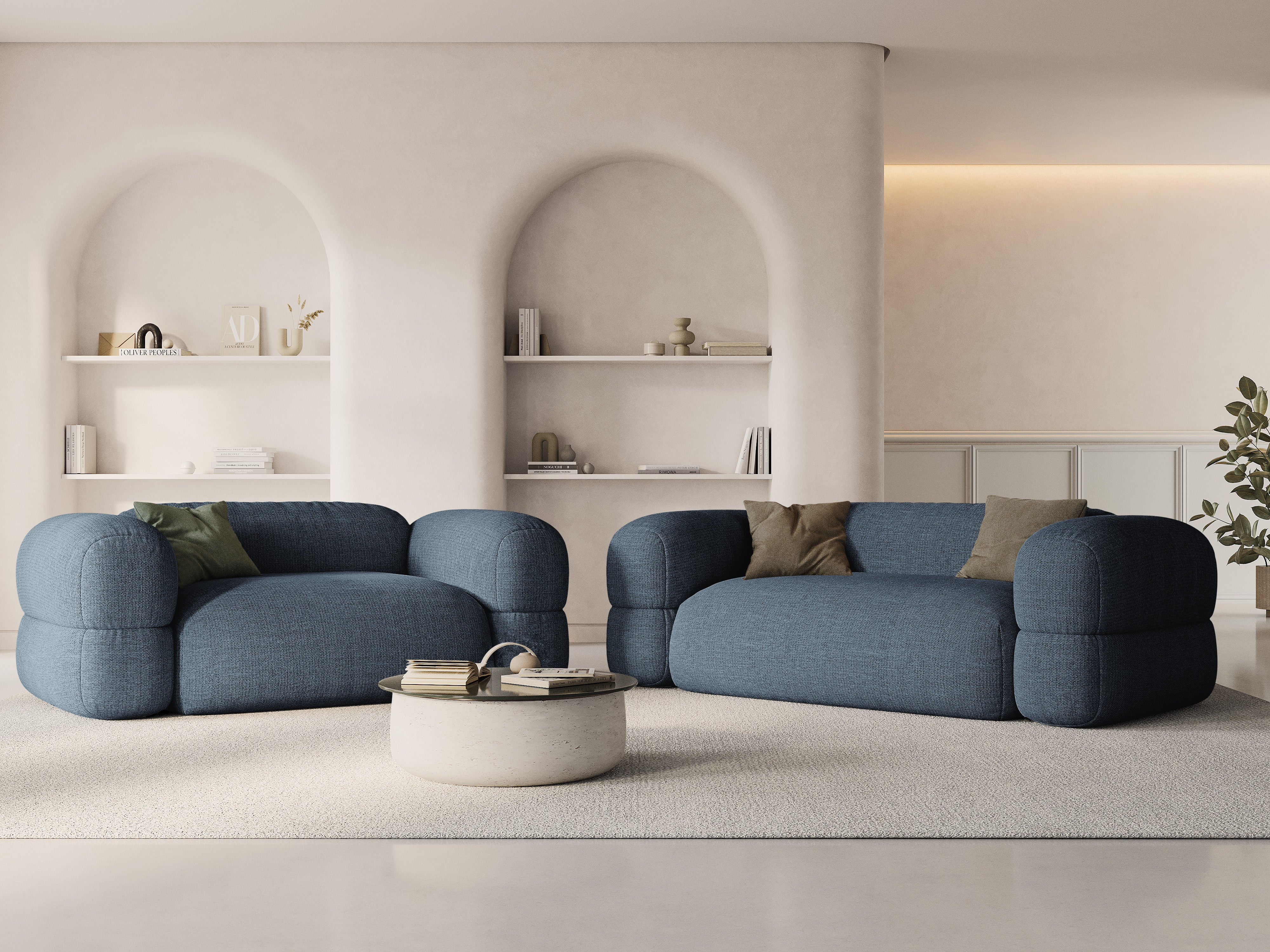 Sofa 3-osobowa ROGER ciemnoniebieski szenil - Image 2
