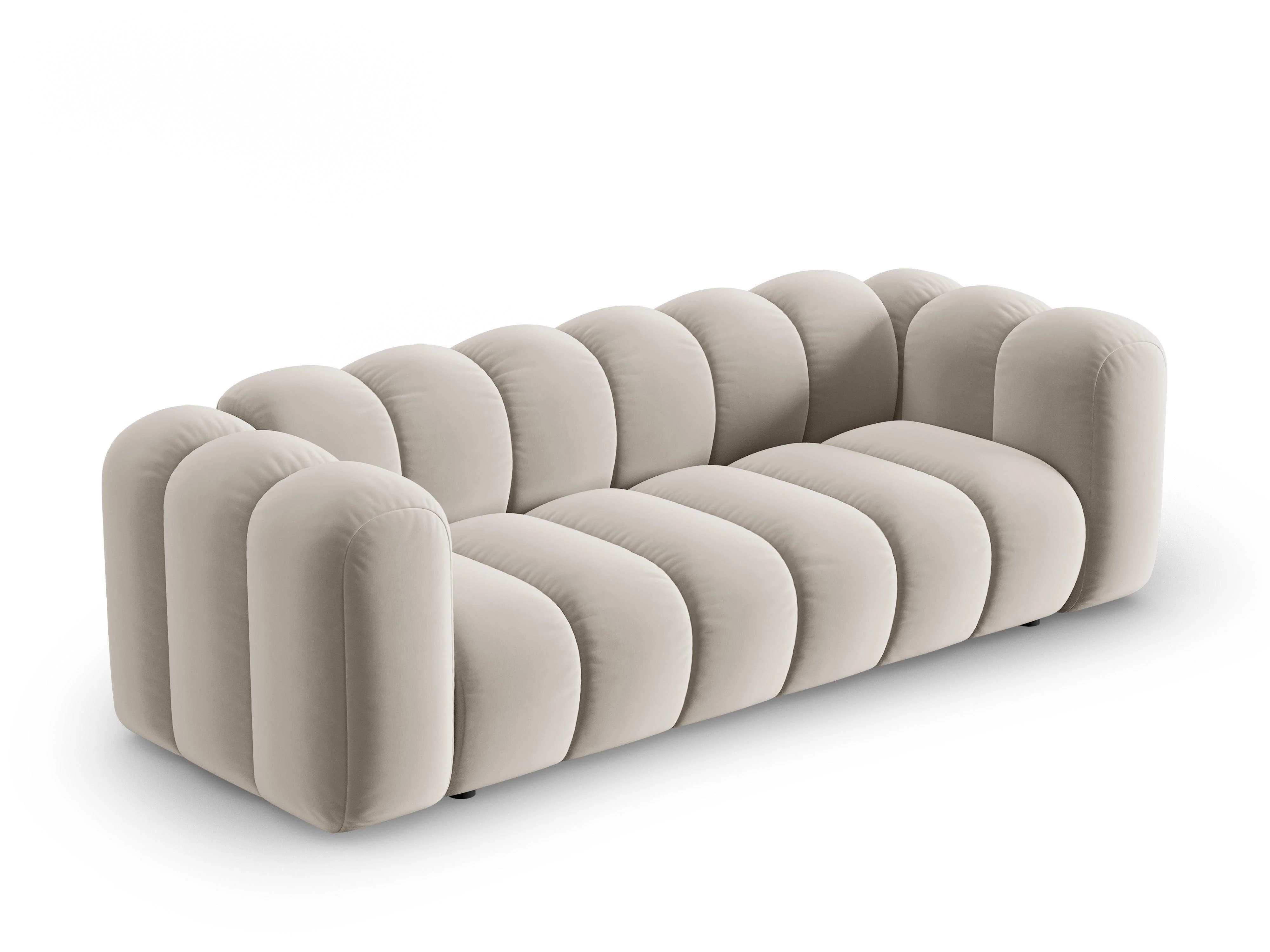 Sofa aksamitna 3-osobowa LUPINE beżowy