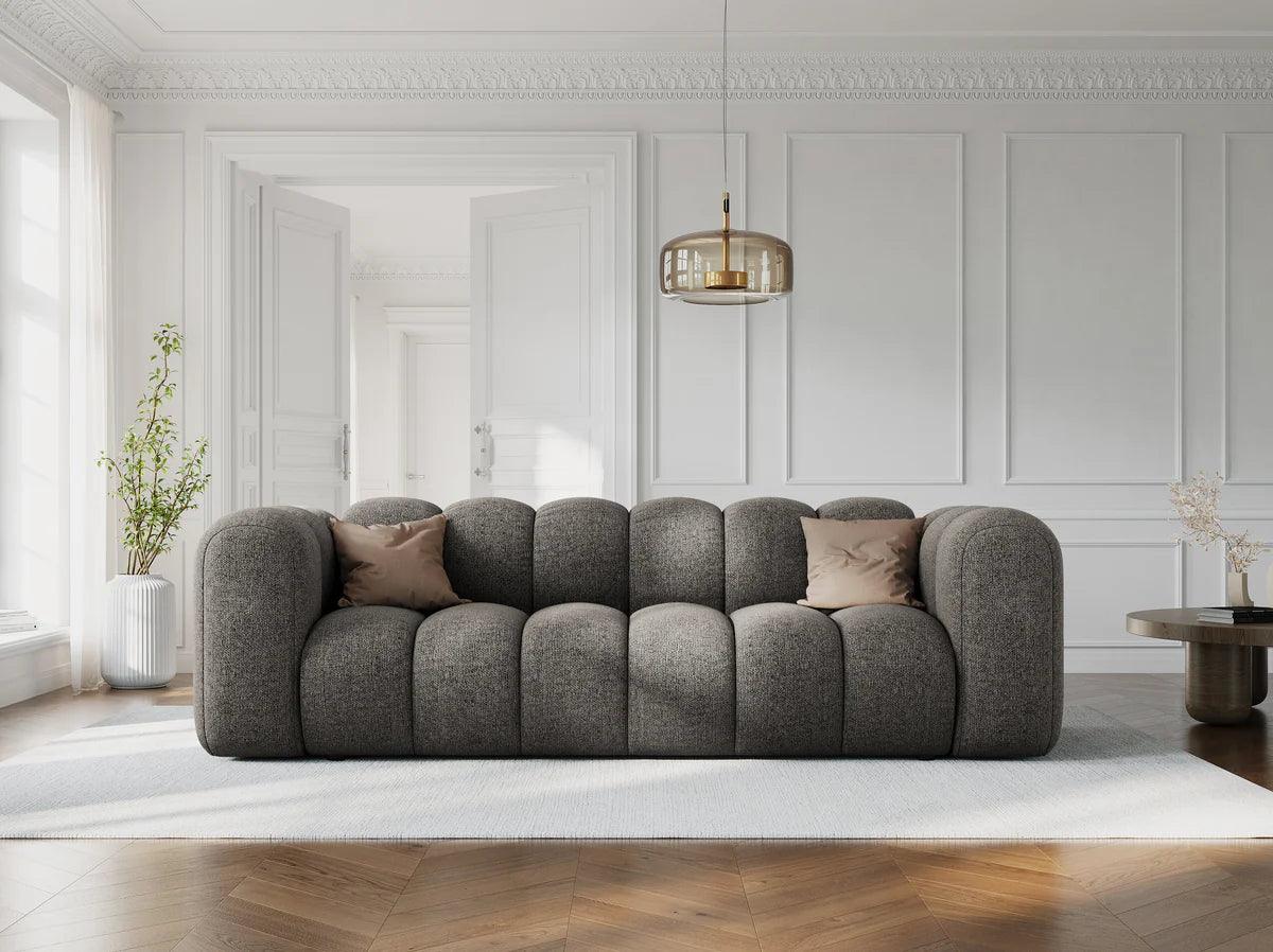 Sofa aksamitna 3-osobowa LUPINE beżowy - Image 2