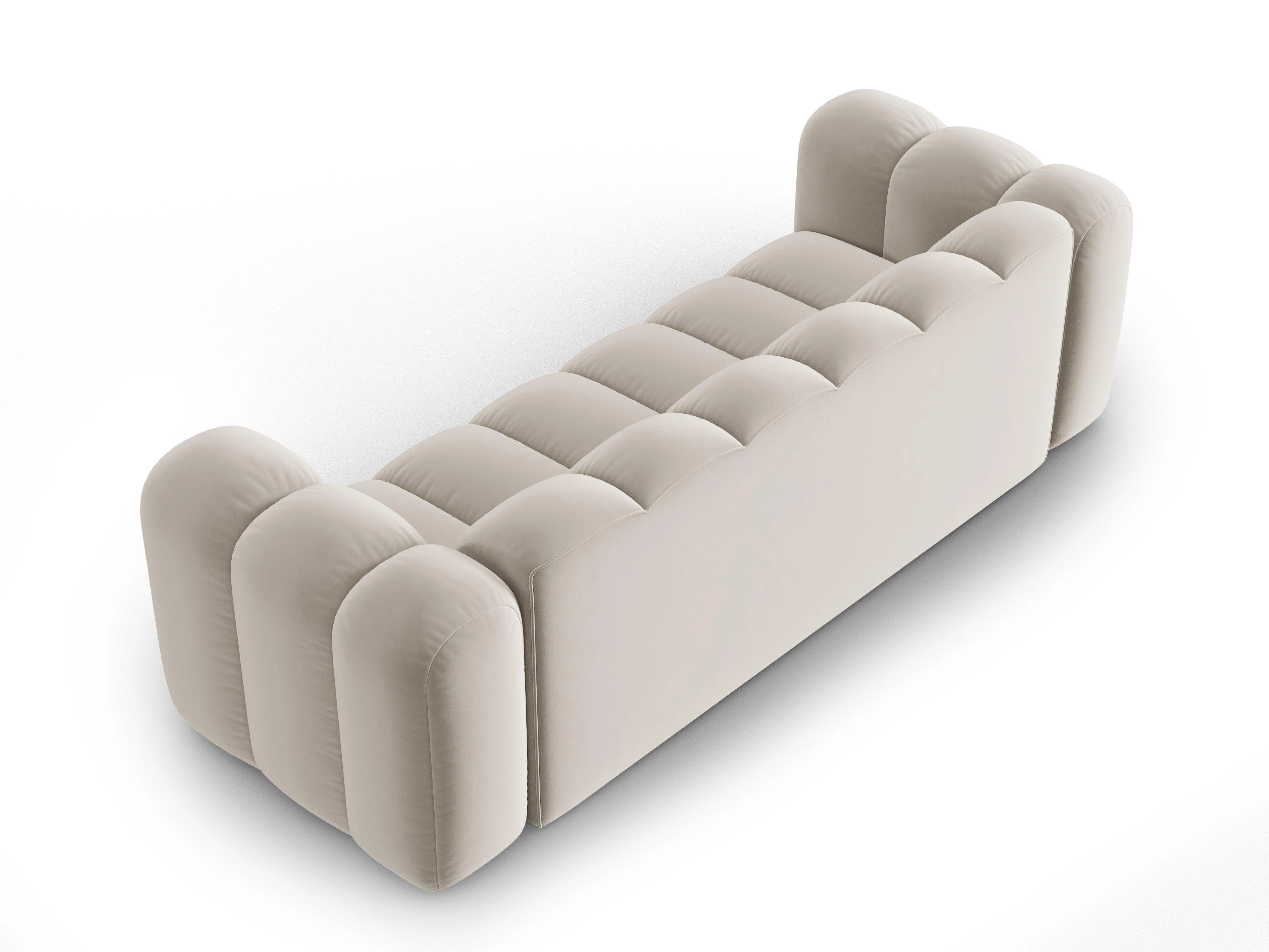 Sofa aksamitna 3-osobowa LUPINE beżowy - Image 4