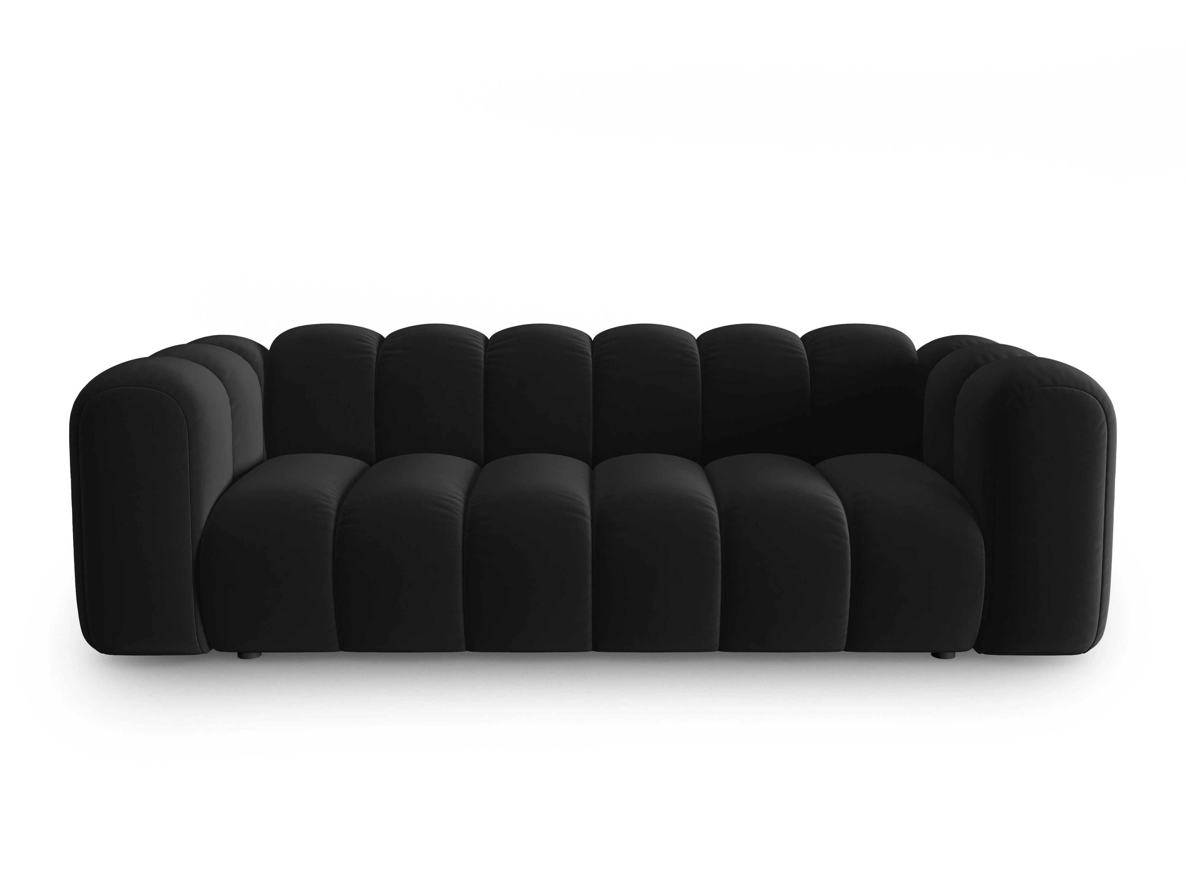 Sofa aksamitna 3-osobowa LUPINE czarny - Image 3