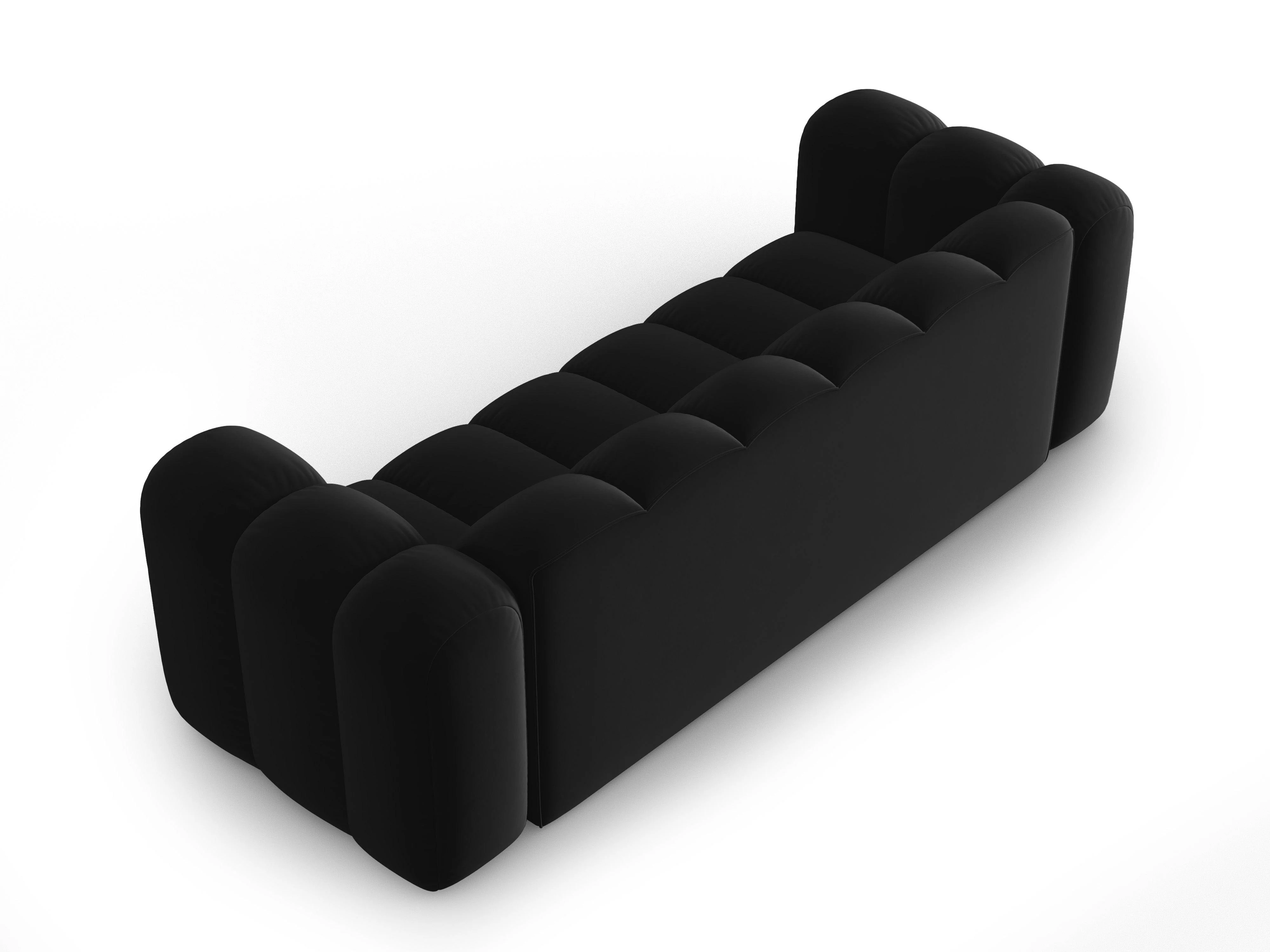 Sofa aksamitna 3-osobowa LUPINE czarny - Image 5