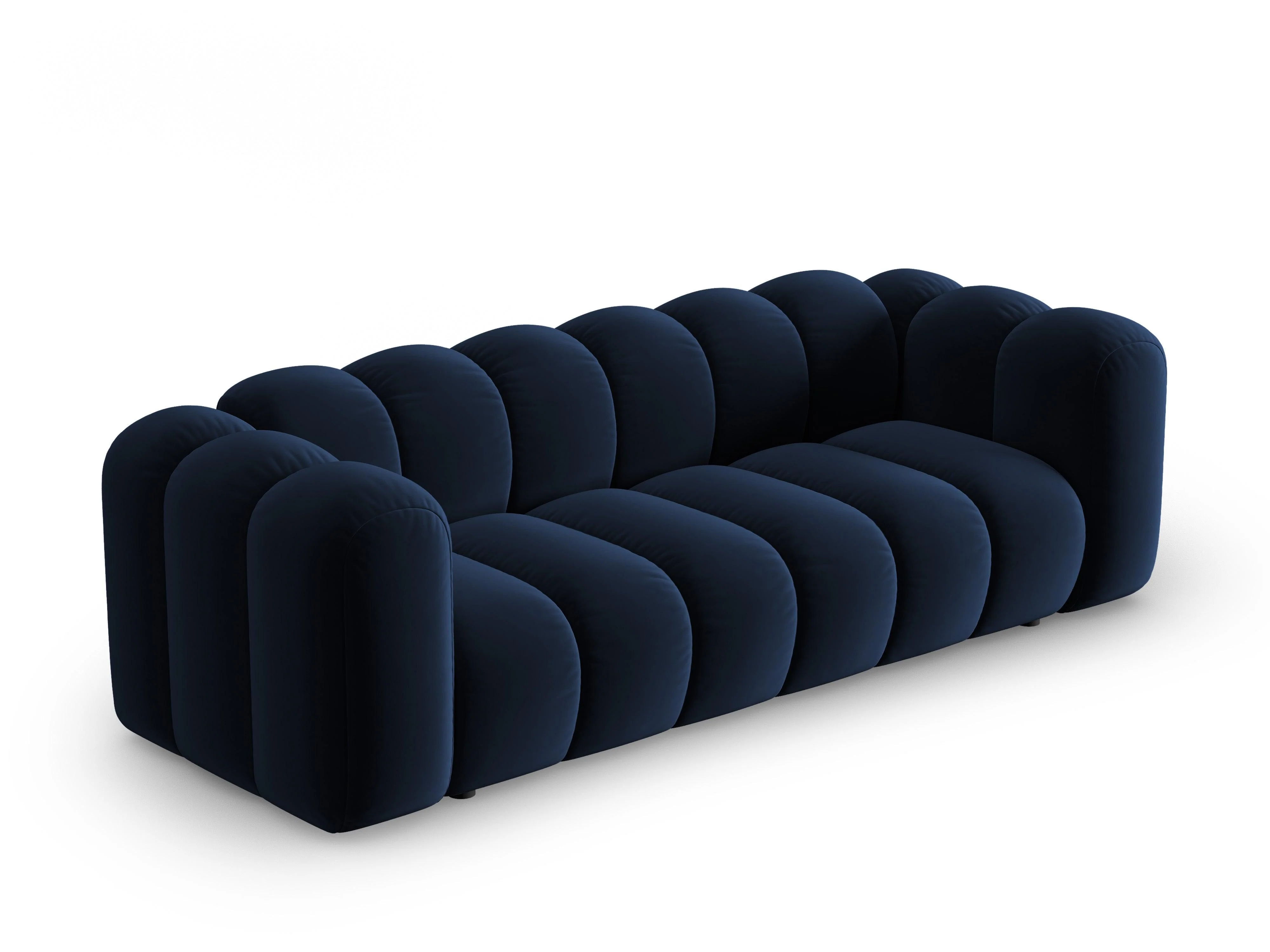 Sofa aksamitna 3-osobowa LUPINE granatowy