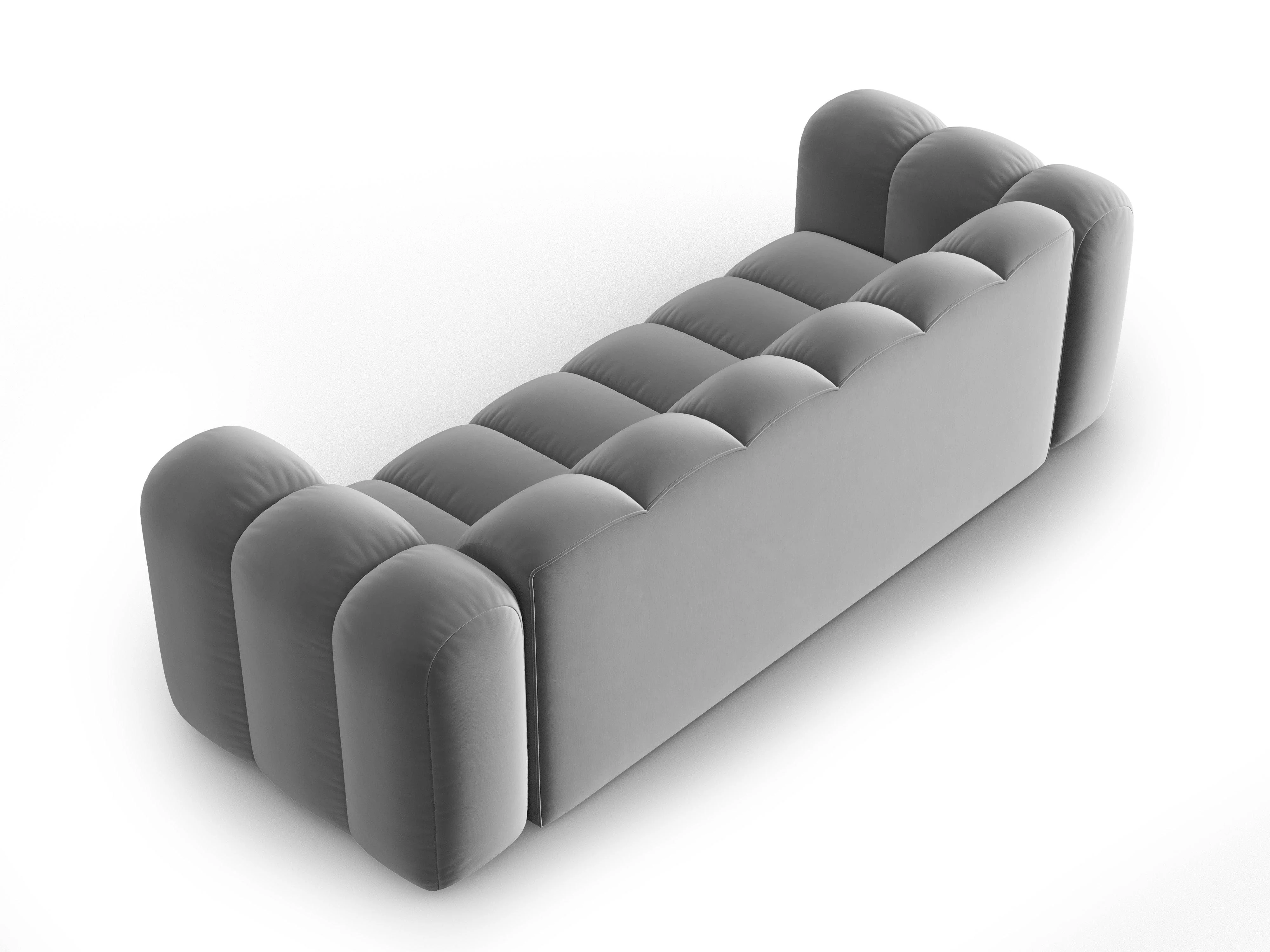Sofa aksamitna 3-osobowa LUPINE szary - Image 4