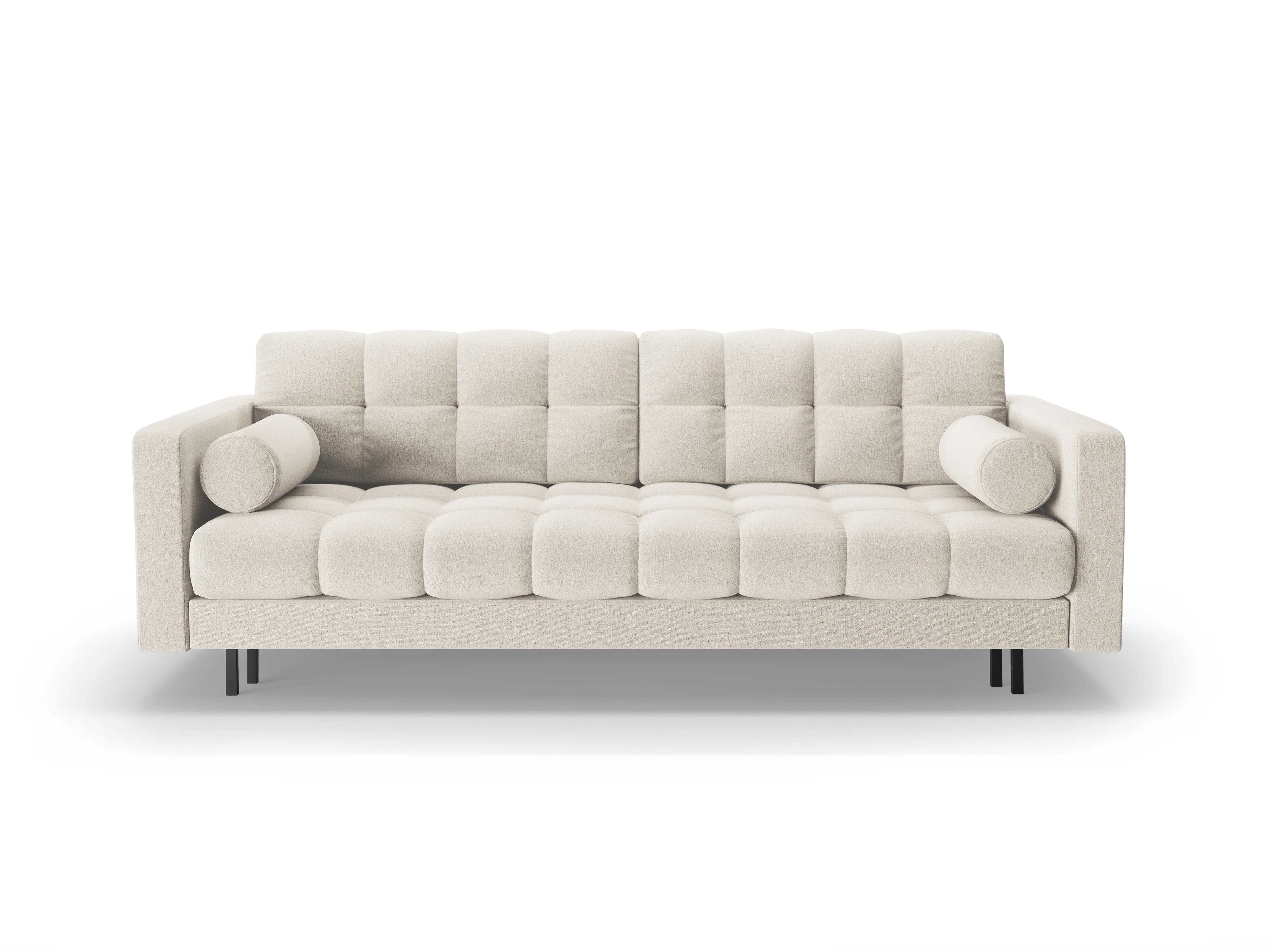 Sofa 3-osobowa z funkcją spania BALI jasnobeżowy z czarną podstawą - Image 3