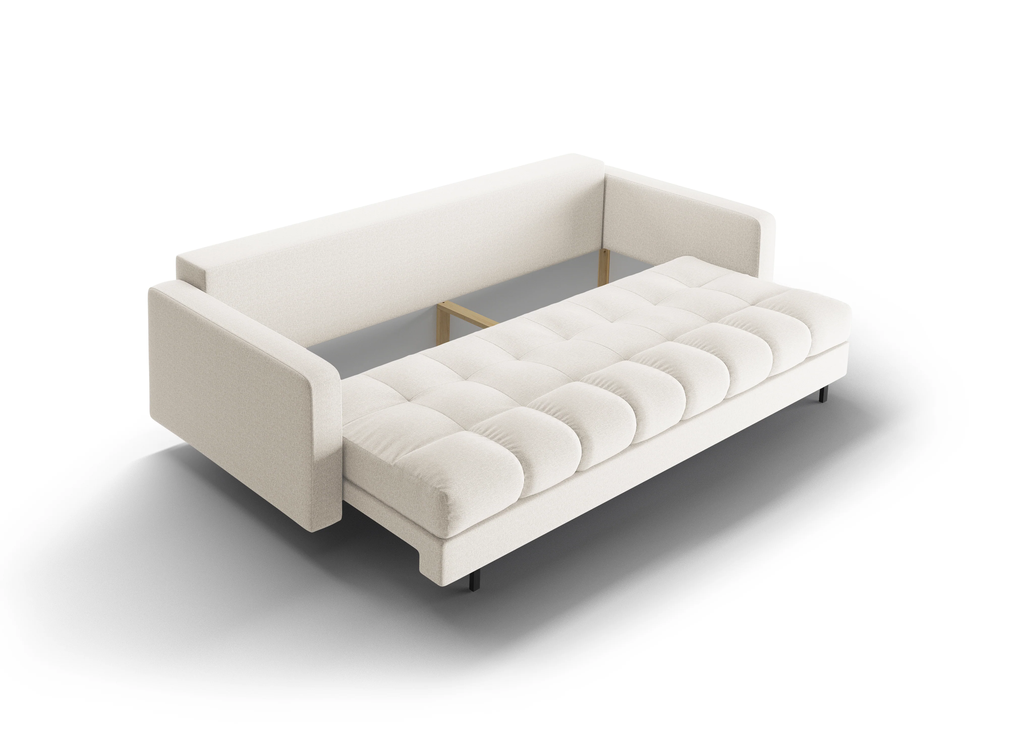 Sofa 3-osobowa z funkcją spania BALI jasnobeżowy z czarną podstawą - Image 5