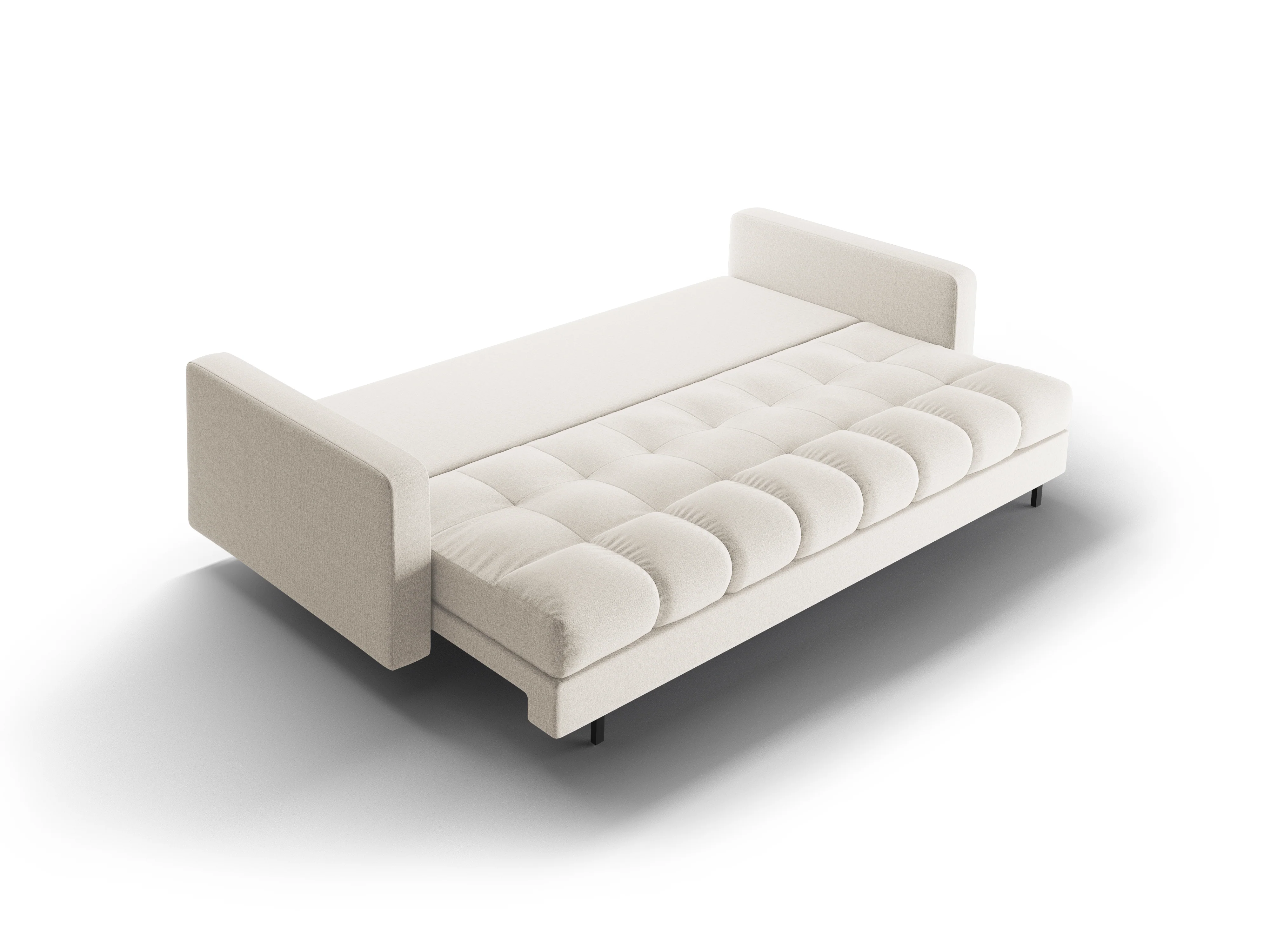Sofa 3-osobowa z funkcją spania BALI jasnobeżowy z czarną podstawą - Image 6