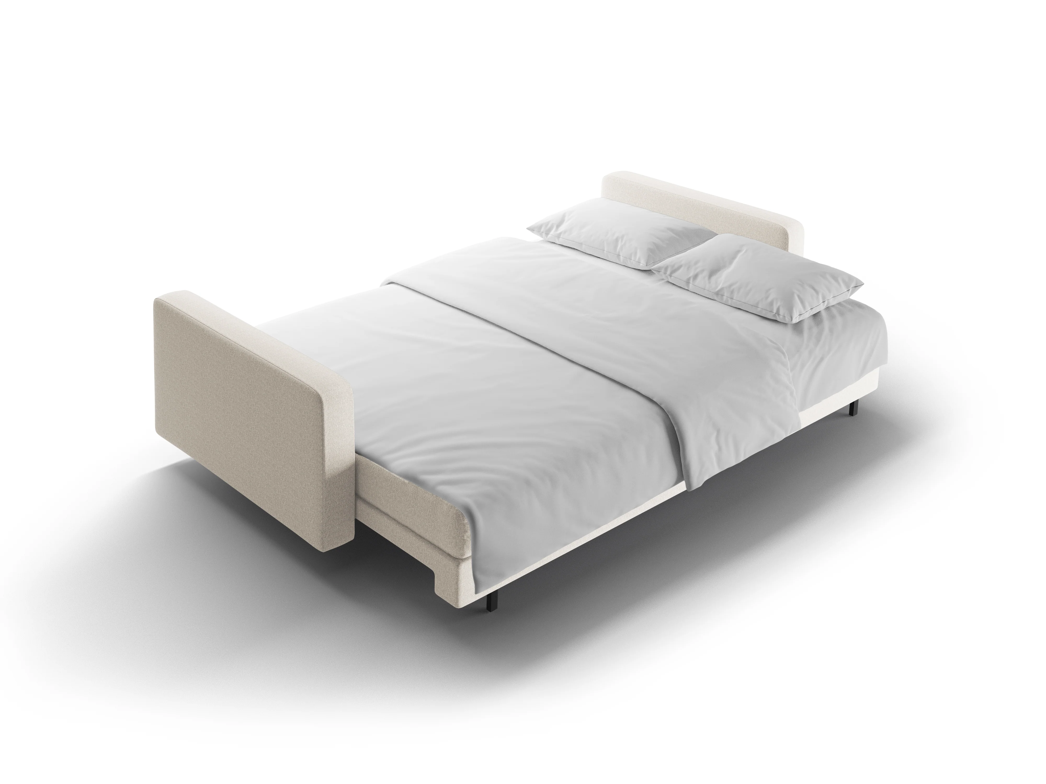 Sofa 3-osobowa z funkcją spania BALI jasnobeżowy z czarną podstawą - Image 7