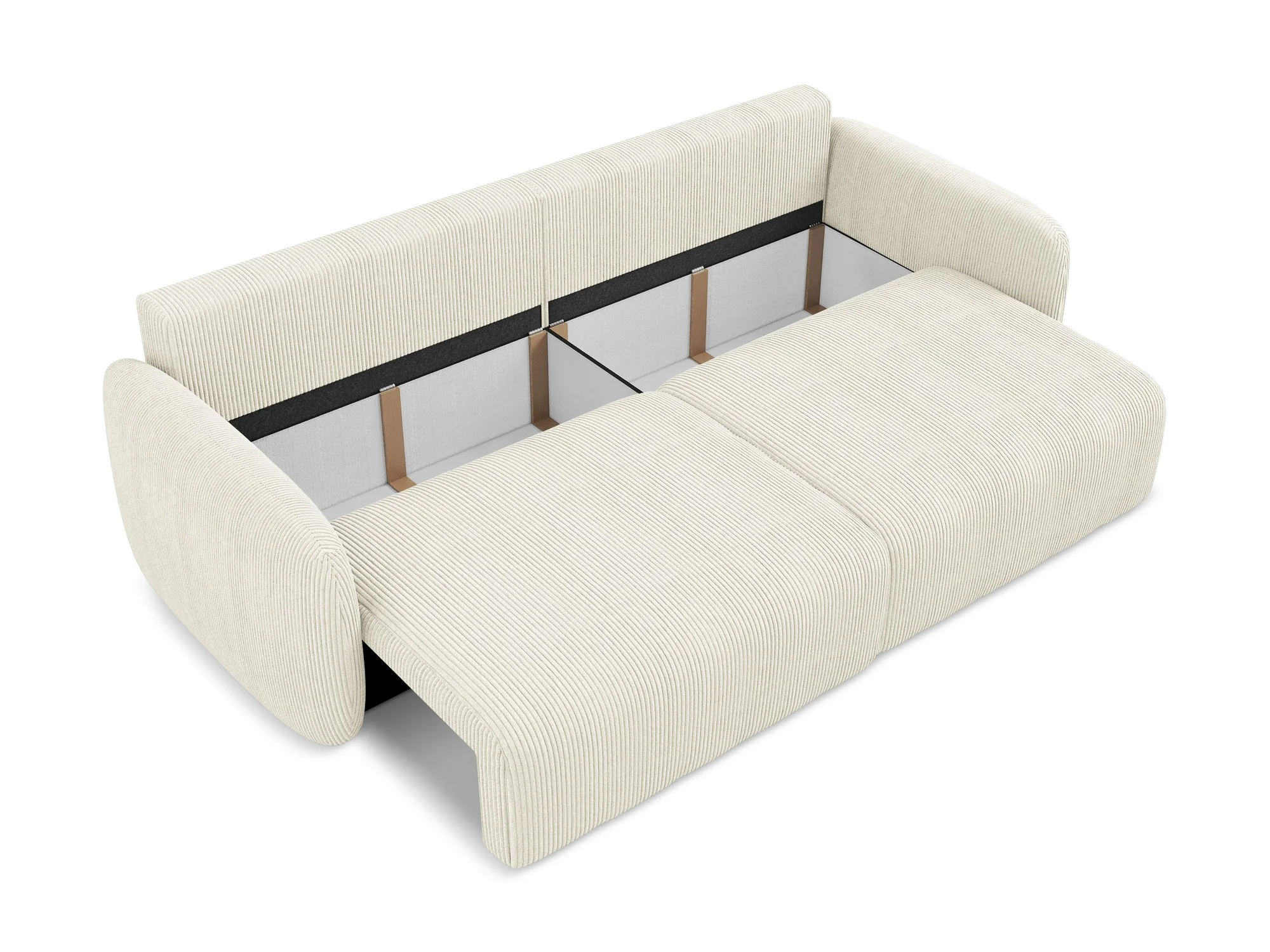 Sofa 3-osobowa z funkcją spania KALENA jasnobeżowy sztruks - Image 4