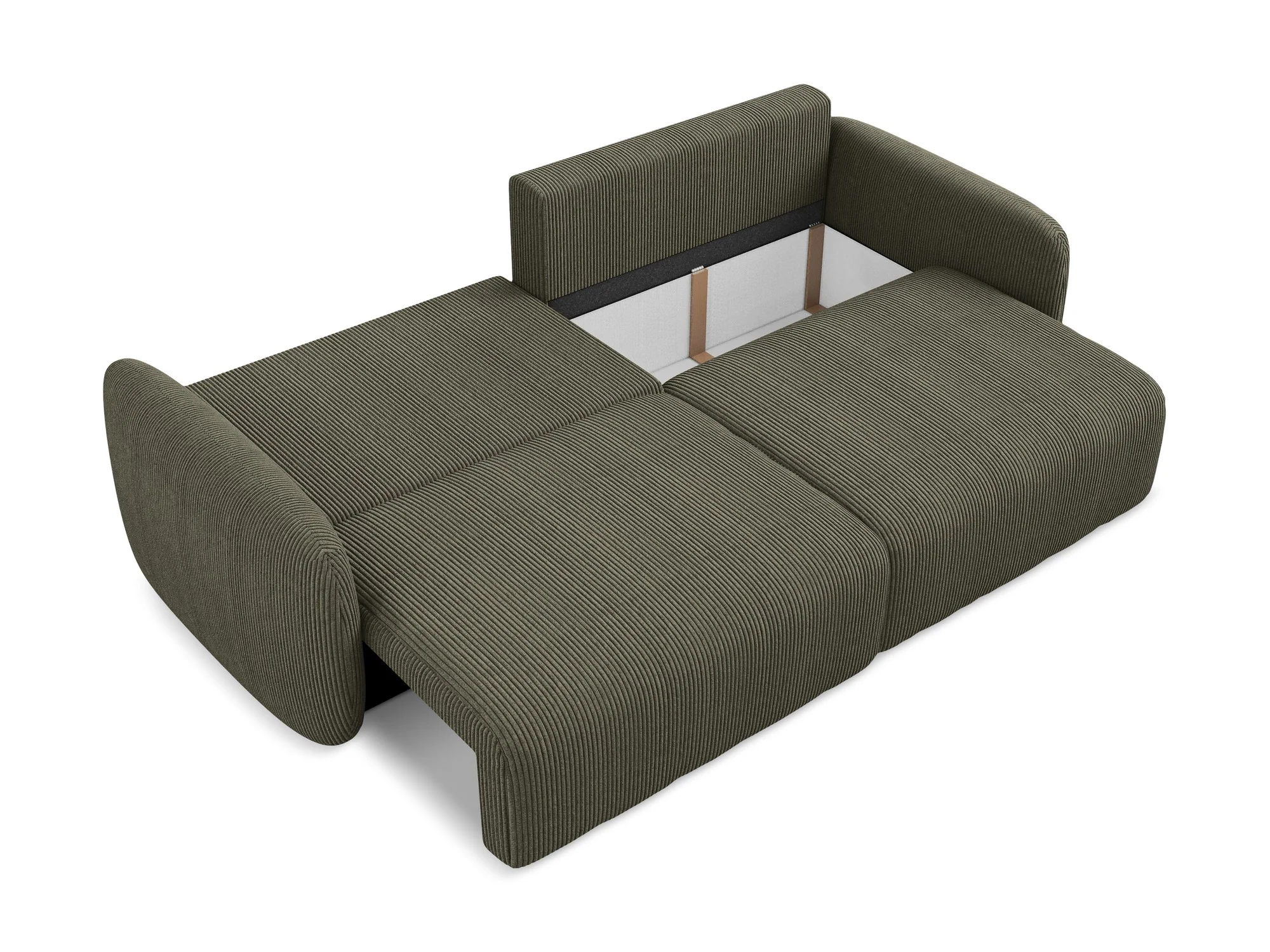 Sofa 3-osobowa z funkcją spania KALENA oliwkowy sztruks - Image 5