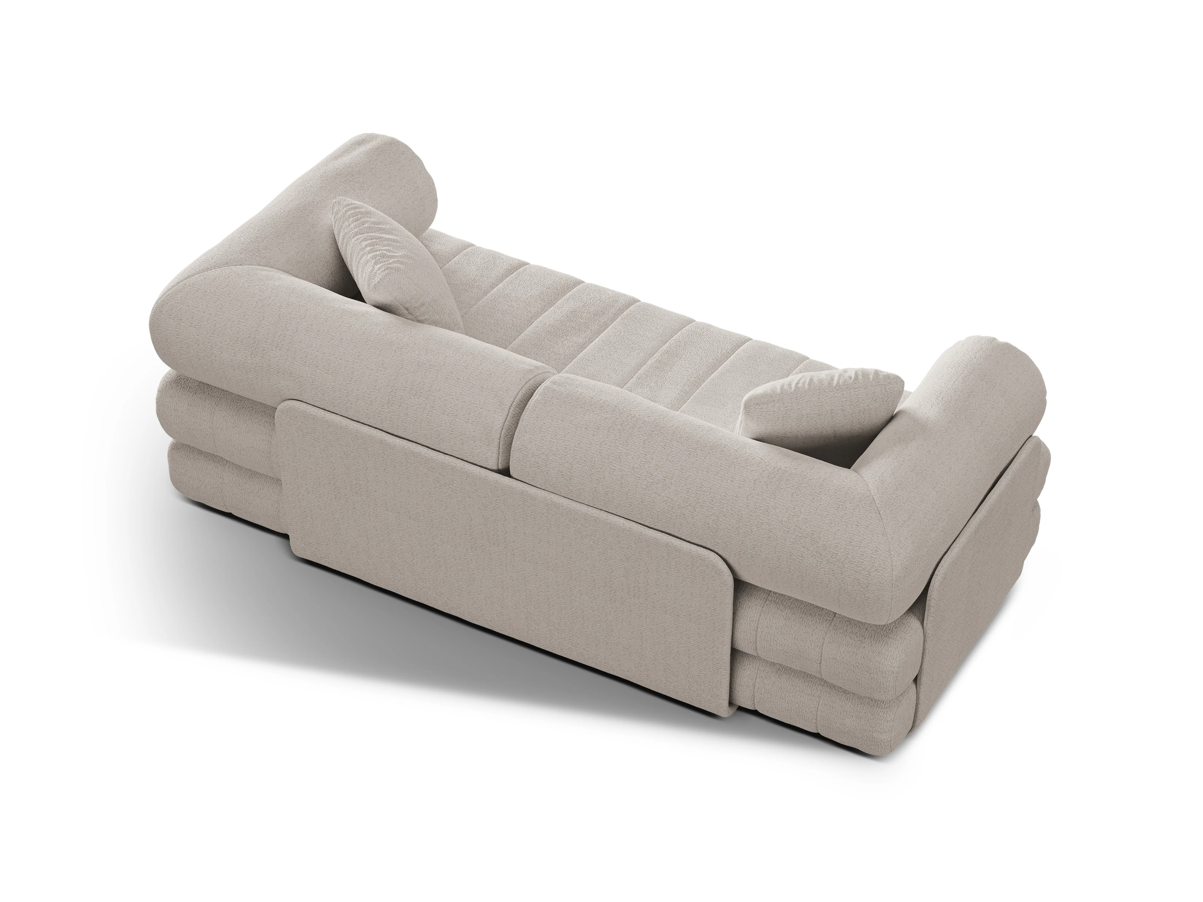 Sofa 3-osobowa z funkcją spania KEMI kremowy bouclé - Image 3