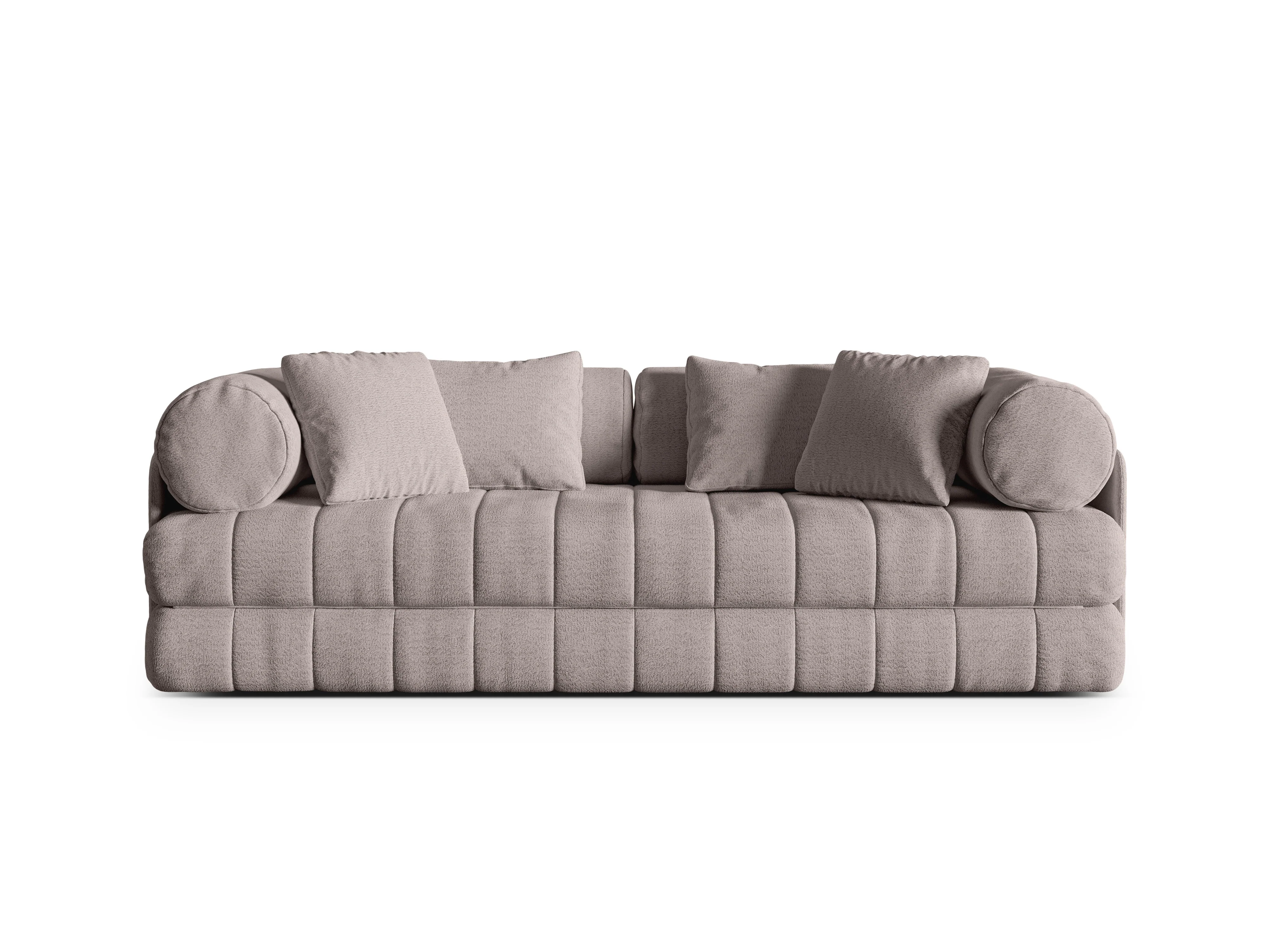 Sofa 3-osobowa z funkcją spania KEMI piaskowy bouclé - Image 4