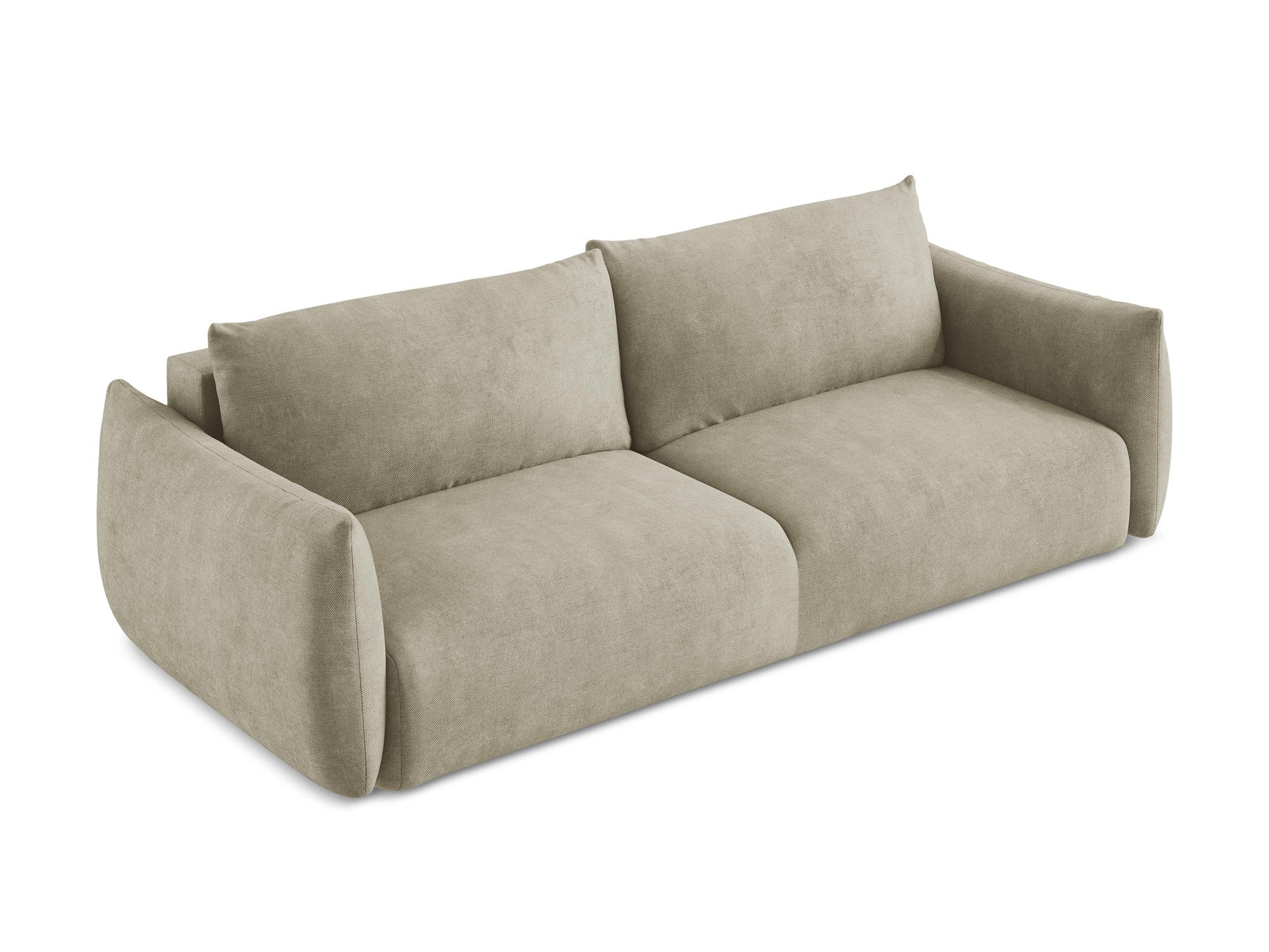 Sofa 3-osobowa z funkcją spania LEILA beżowy szenil - Image 4