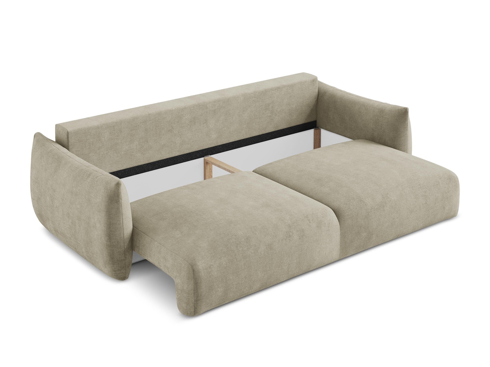 Sofa 3-osobowa z funkcją spania LEILA beżowy szenil - Image 5