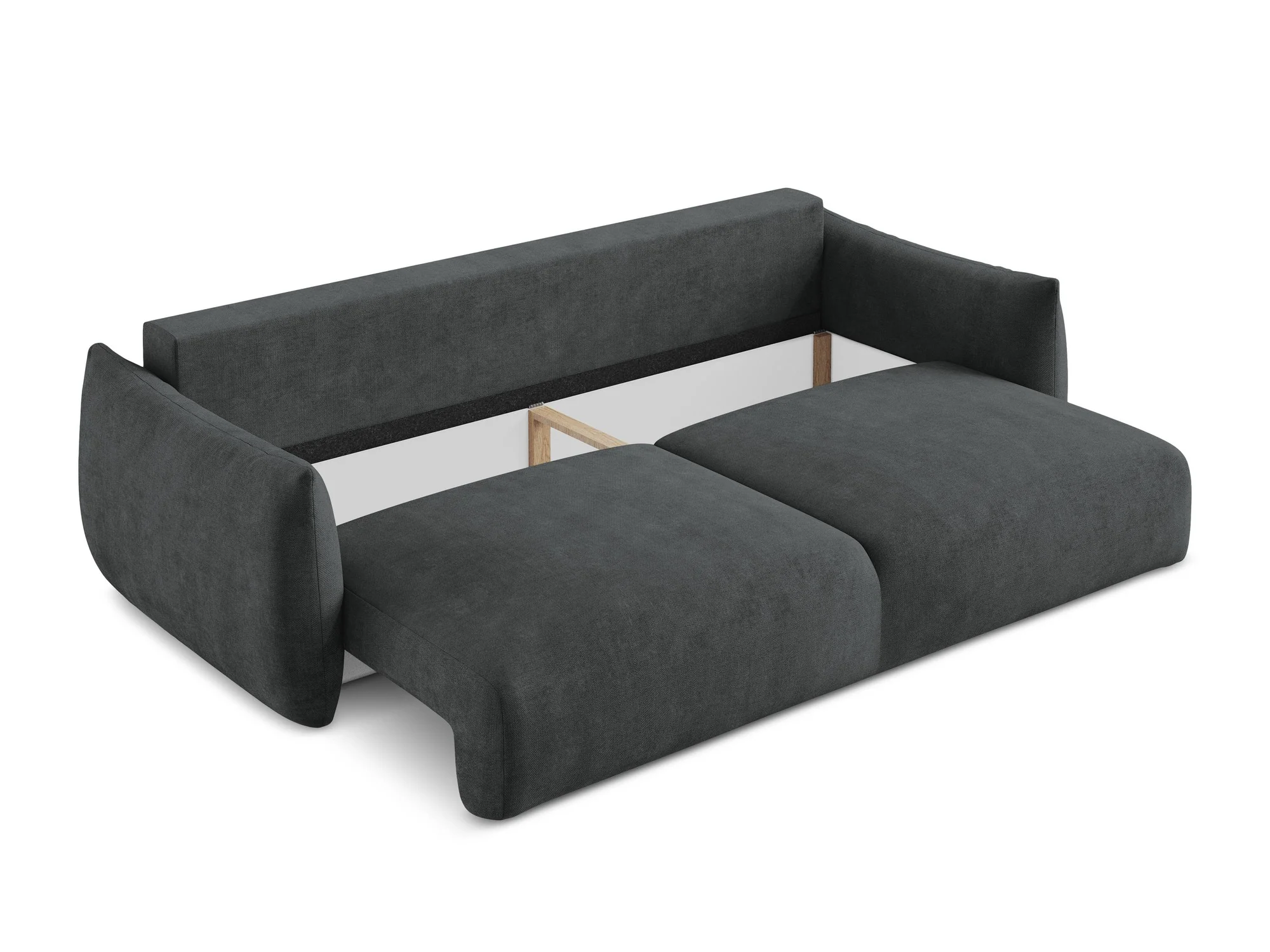 Sofa 3-osobowa z funkcją spania LEILA ciemnoszary szenil - Image 6