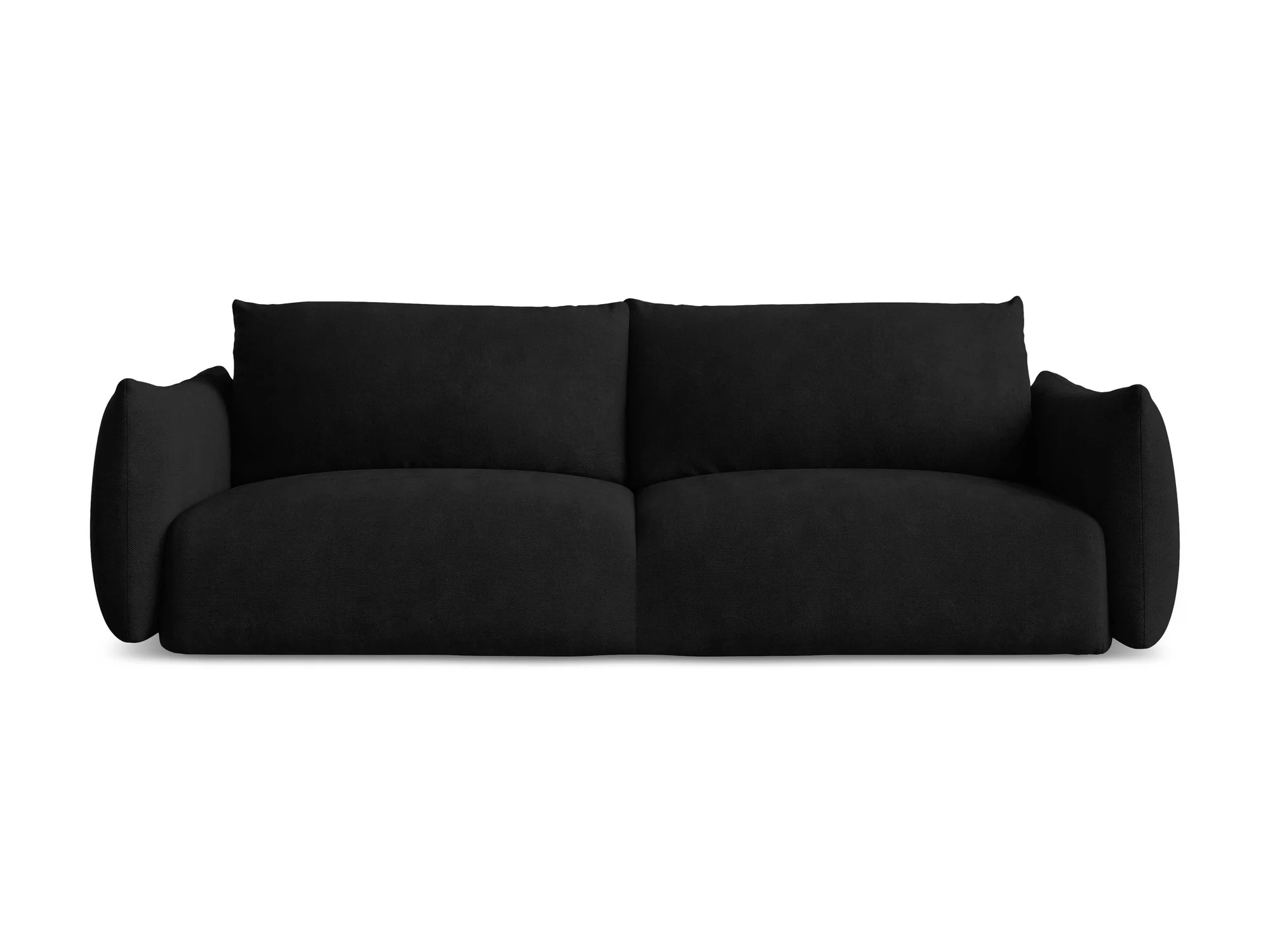 Sofa 3-osobowa z funkcją spania LEILA czarny szenil - Image 3