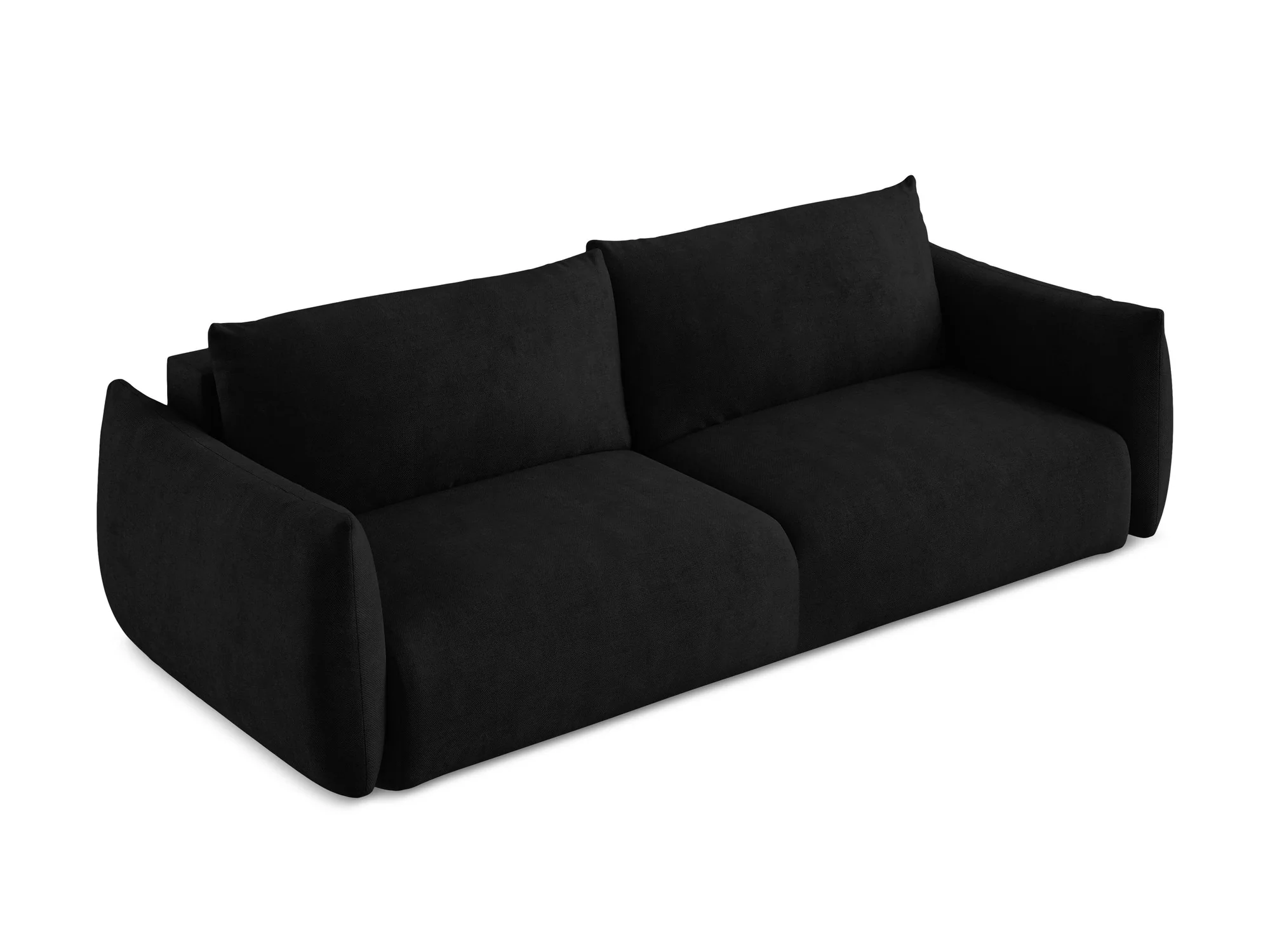 Sofa 3-osobowa z funkcją spania LEILA czarny szenil - Image 4