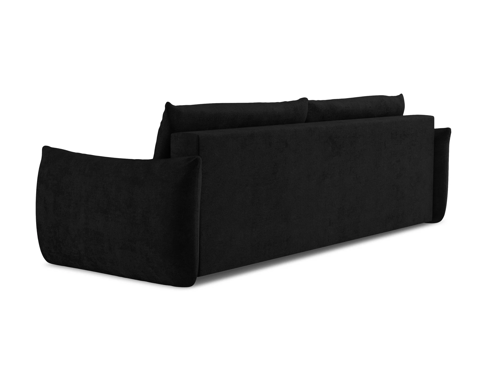 Sofa 3-osobowa z funkcją spania LEILA czarny szenil - Image 5