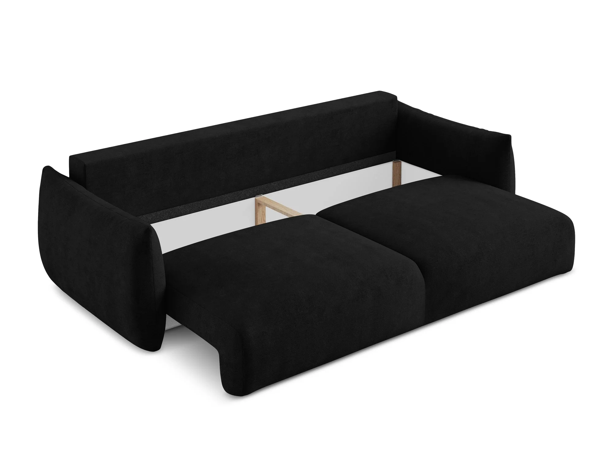 Sofa 3-osobowa z funkcją spania LEILA czarny szenil - Image 7