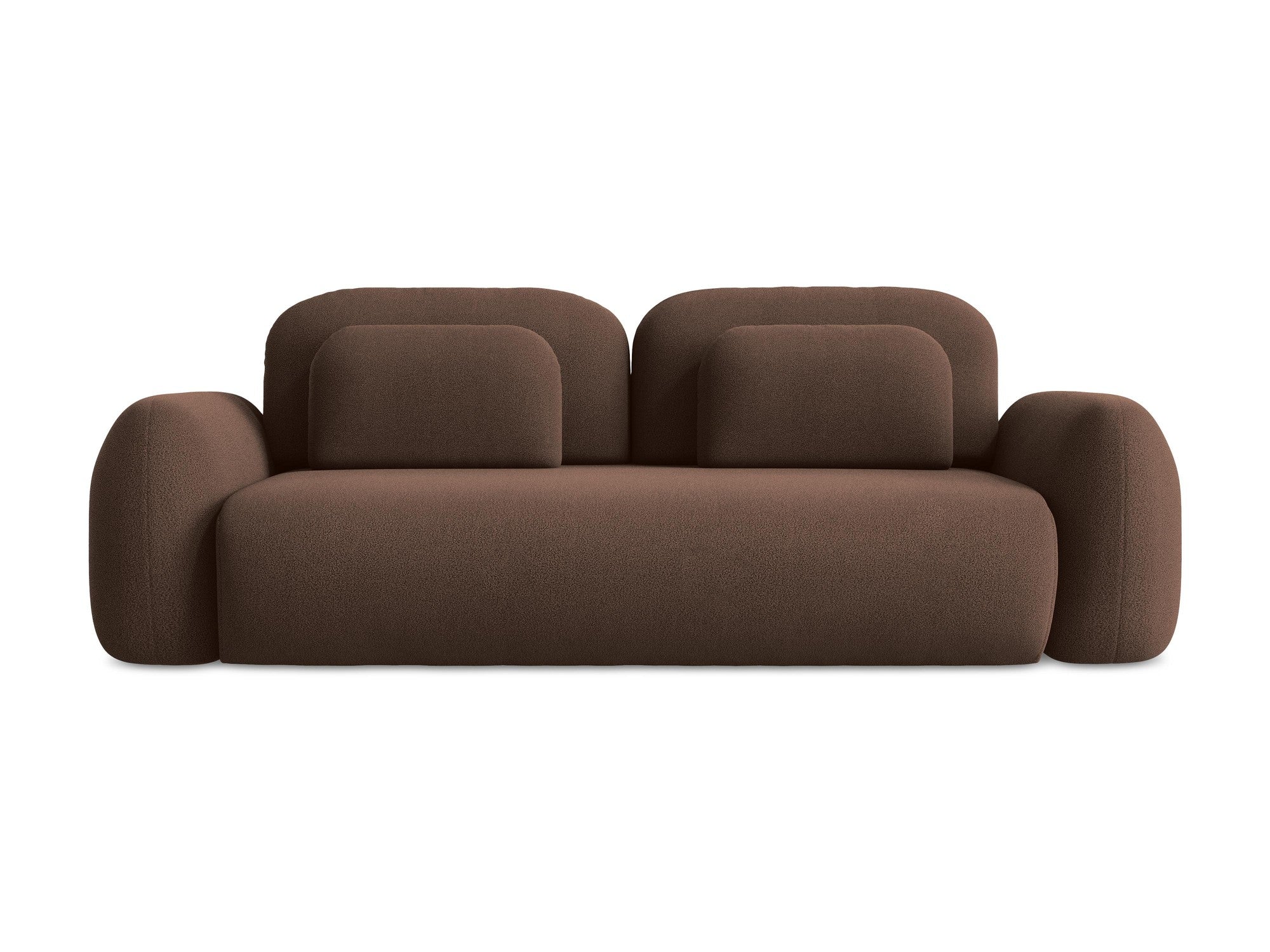 Sofa 3-osobowa z funkcją spania LOHI brązowy boucle - Image 3