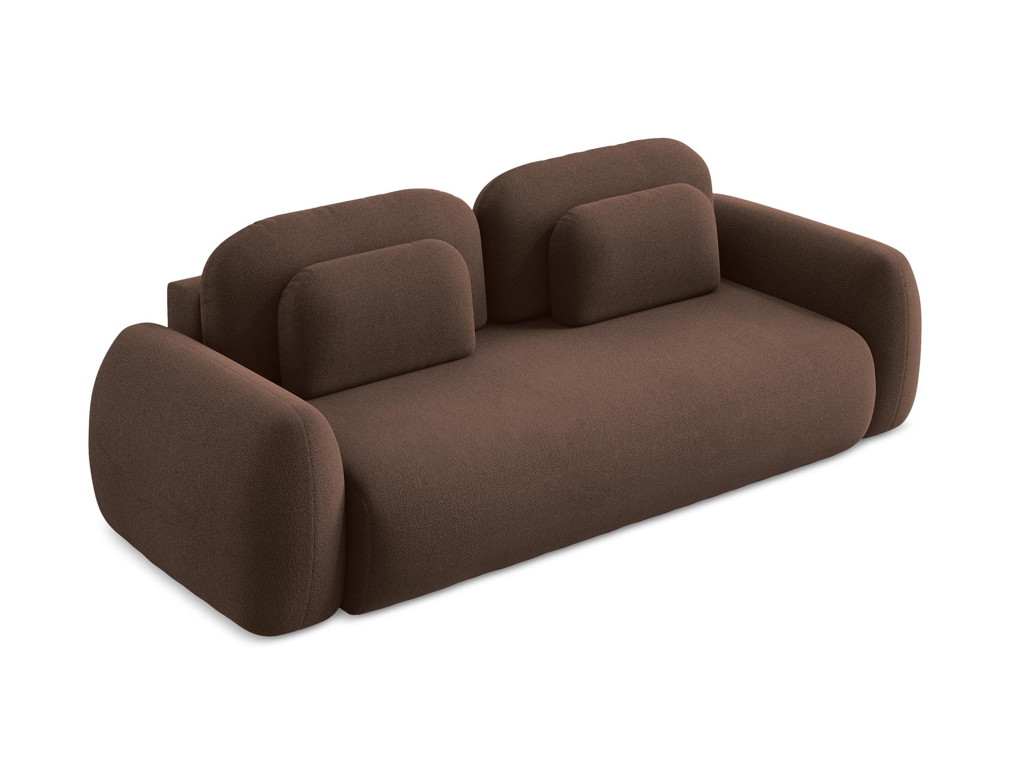 Sofa 3-osobowa z funkcją spania LOHI brązowy boucle - Image 4