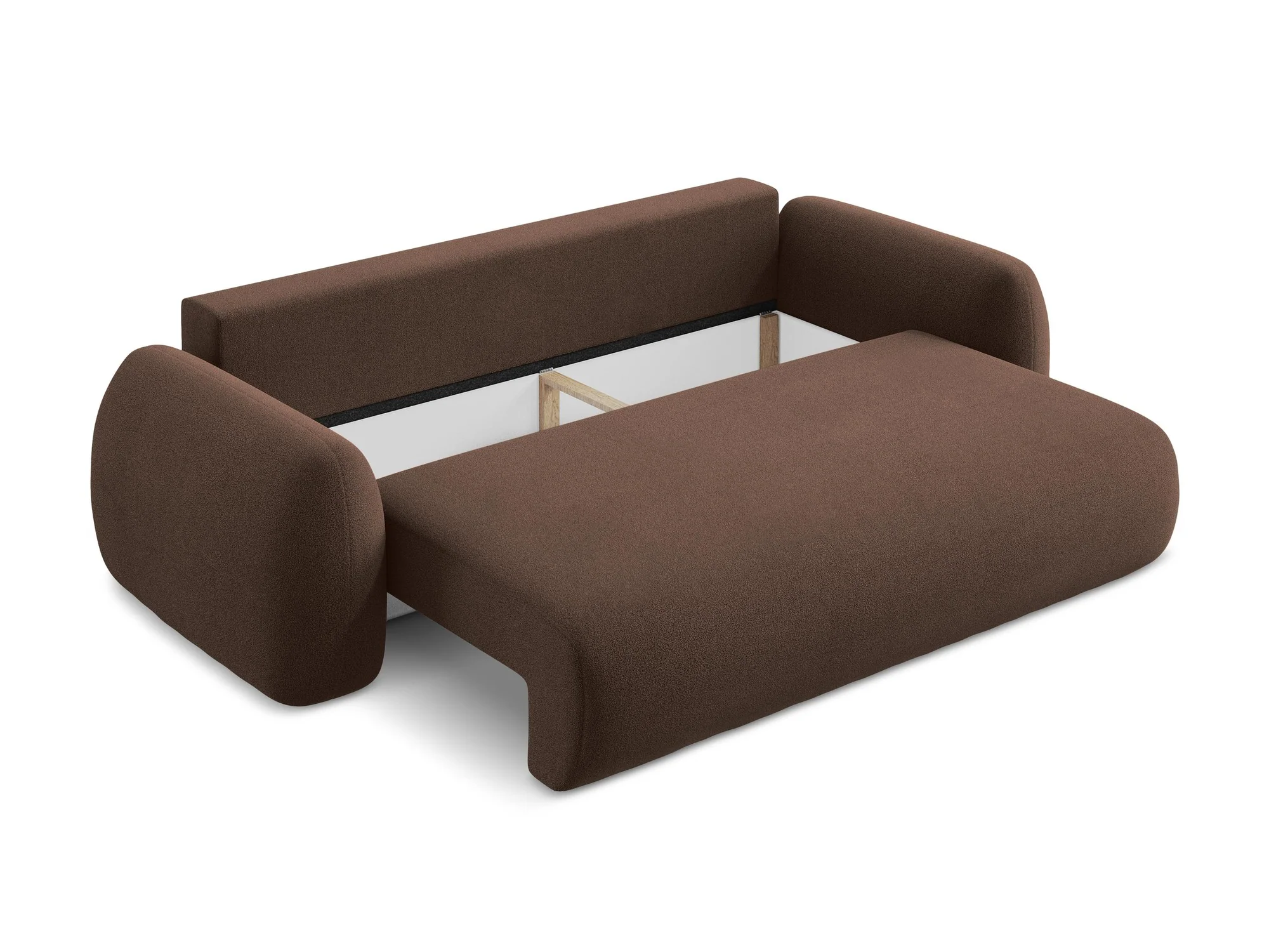 Sofa 3-osobowa z funkcją spania LOHI brązowy boucle - Image 7