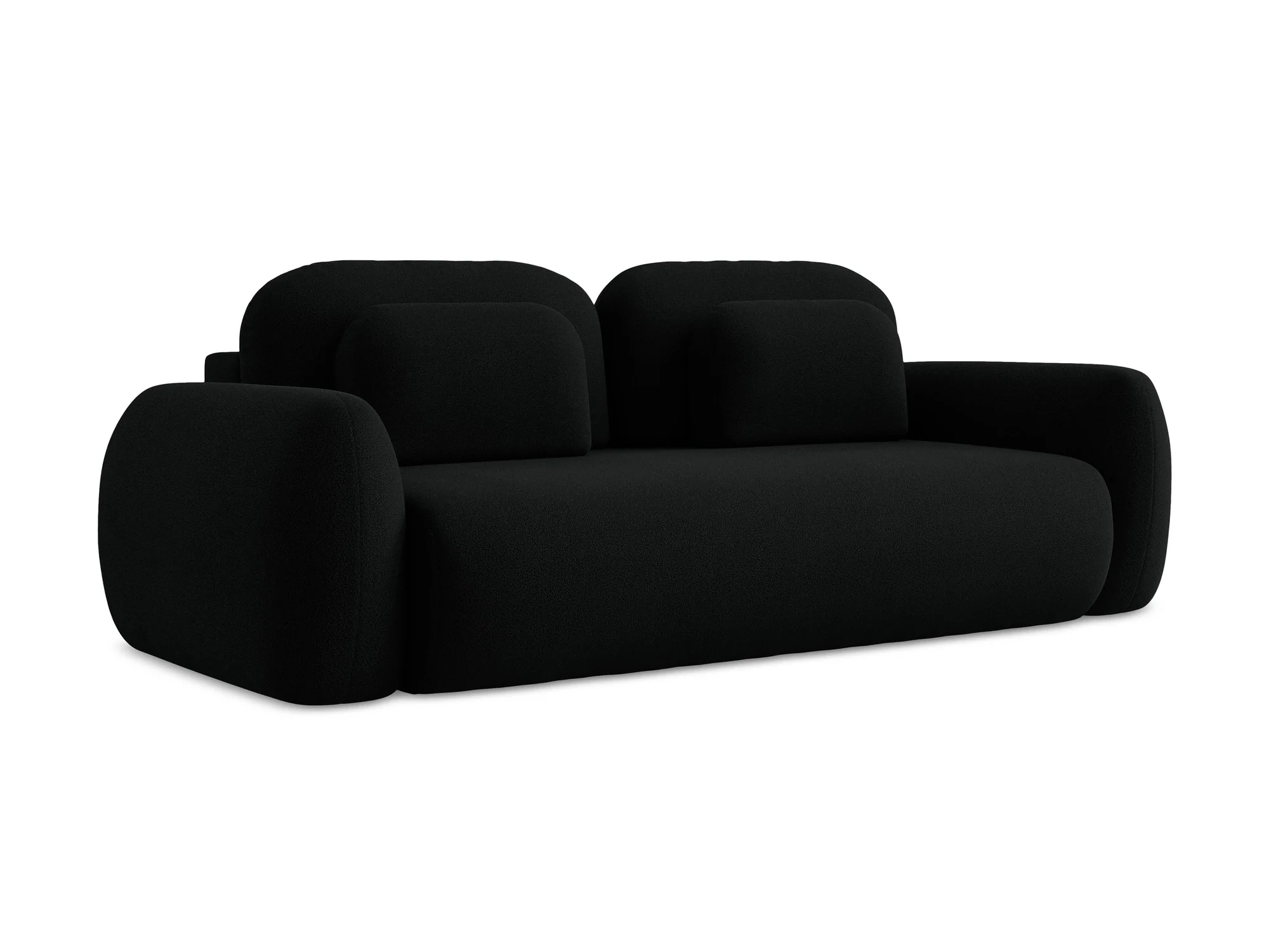 Sofa 3-osobowa z funkcją spania LOHI czarny boucle