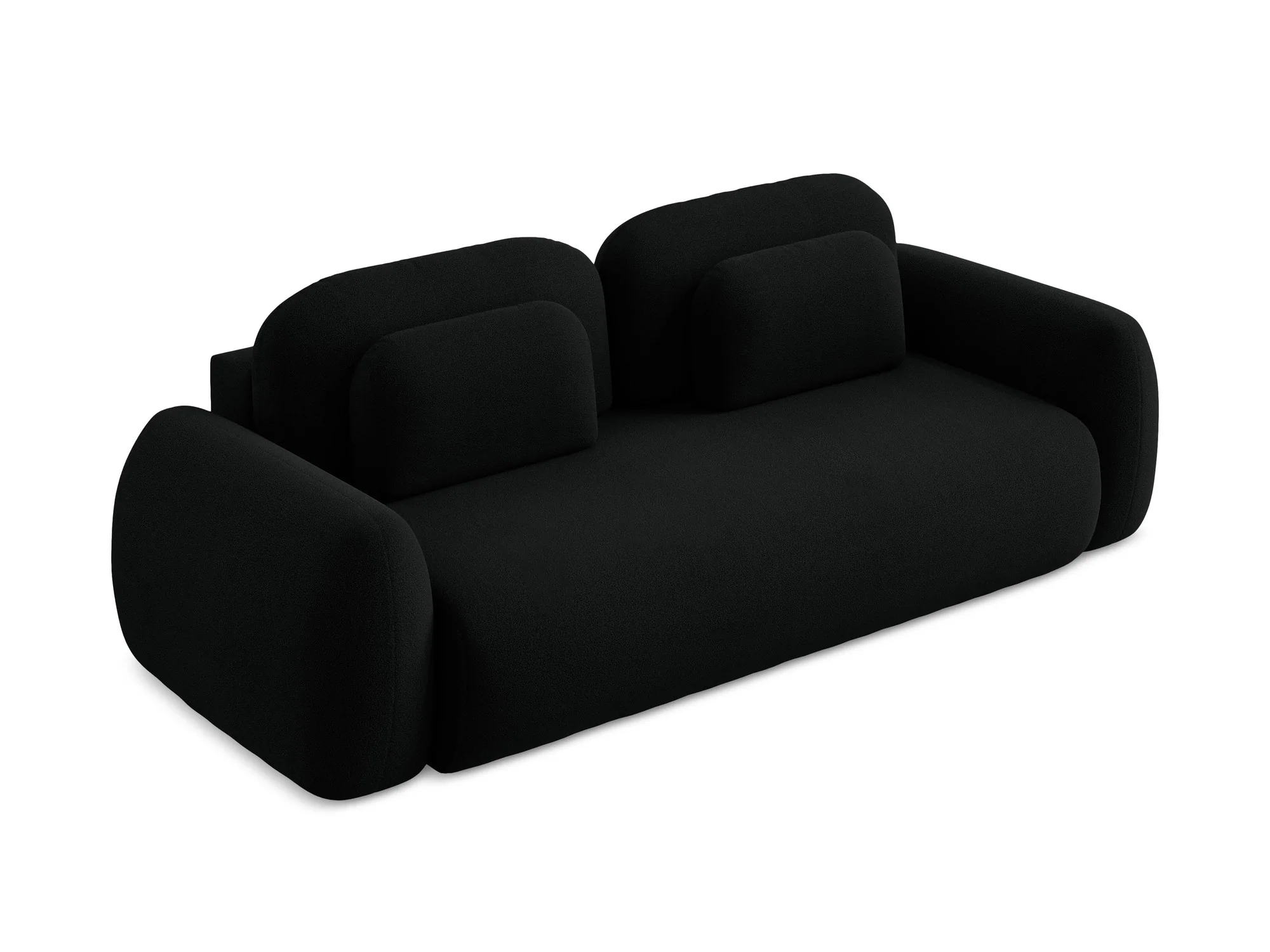 Sofa 3-osobowa z funkcją spania LOHI czarny boucle - Image 4
