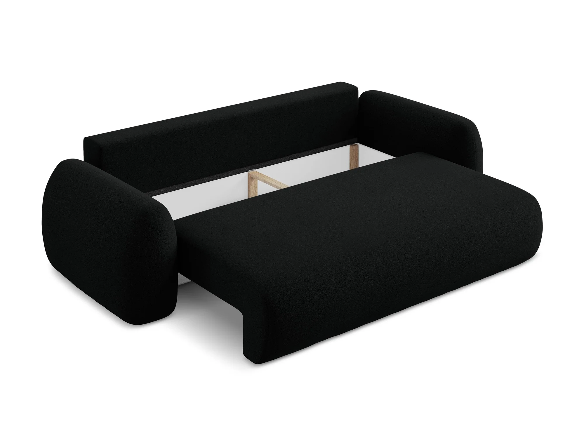 Sofa 3-osobowa z funkcją spania LOHI czarny boucle - Image 6