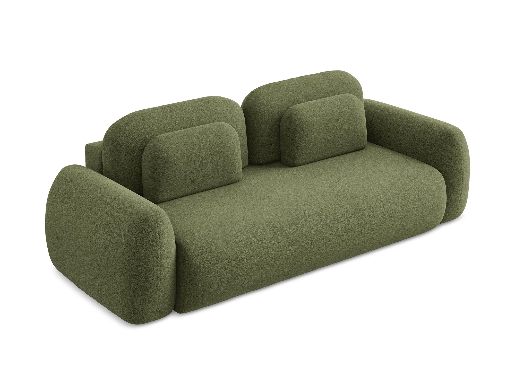 Sofa 3-osobowa z funkcją spania LOHI zielony boucle - Image 4