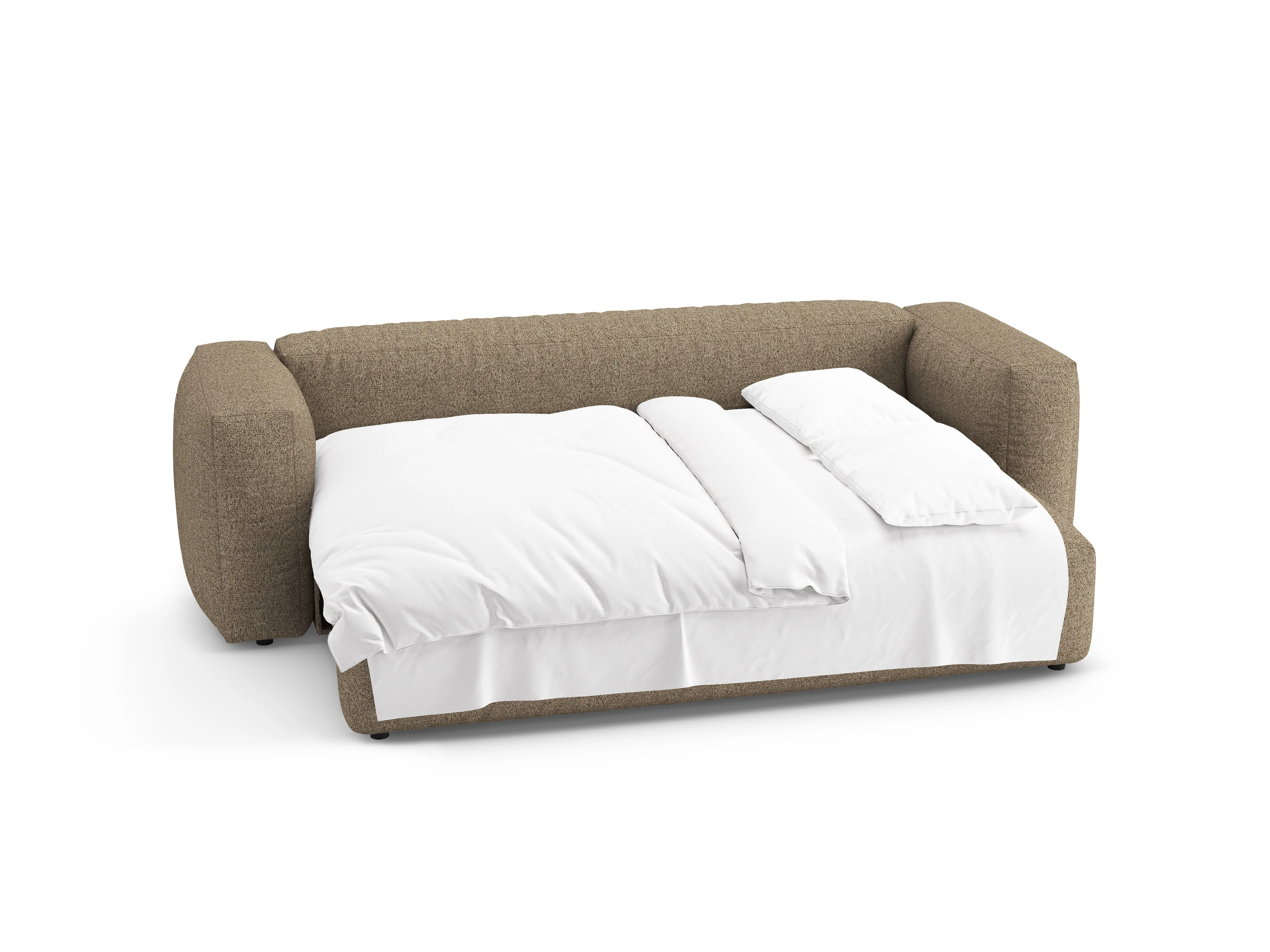 Sofa 3-osobowa z funkcją spania MARTINA cappuccino boucle - Image 7