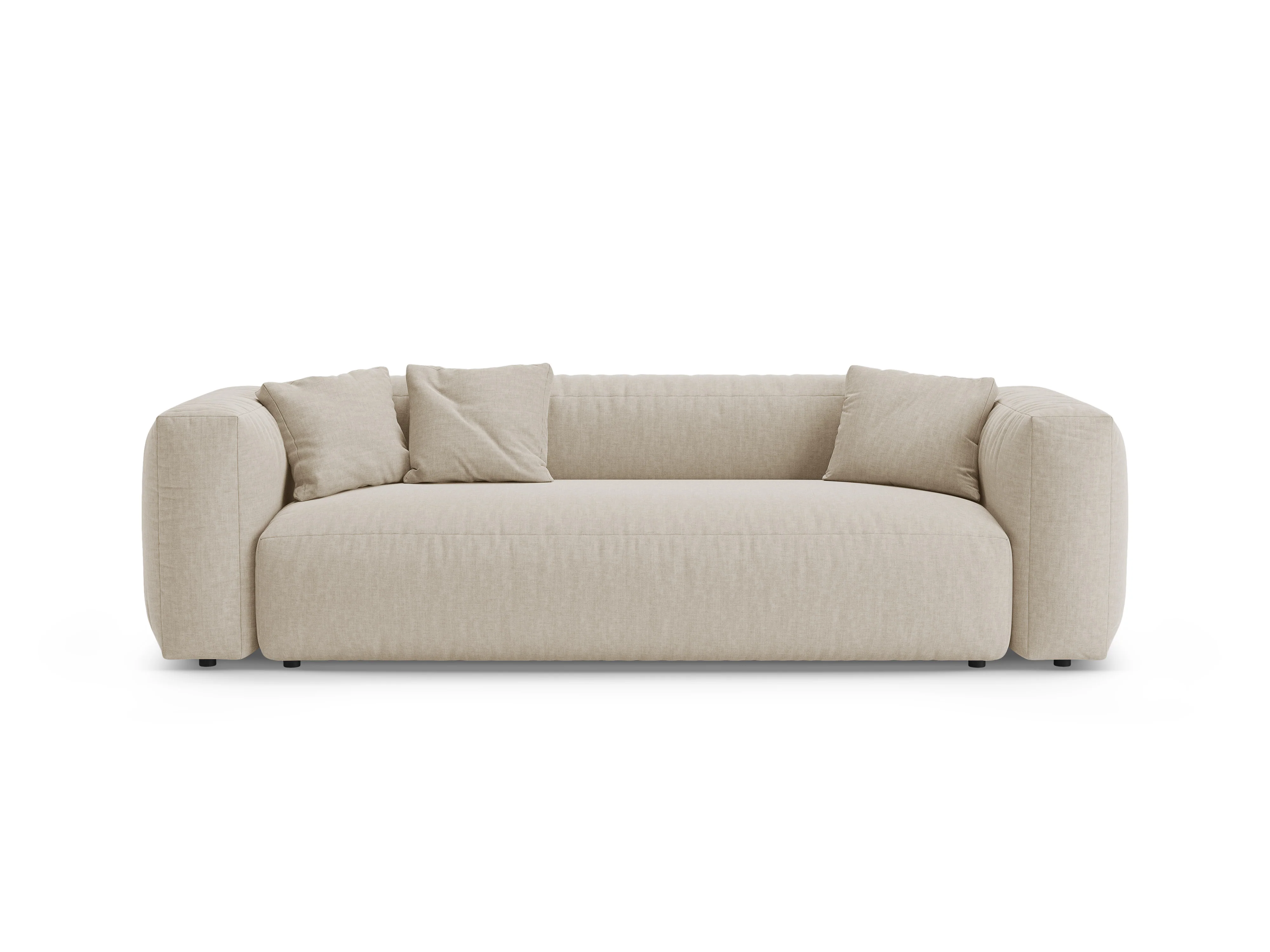 Sofa 3-osobowa z funkcją spania MARTINA jasny beżowy - Image 4