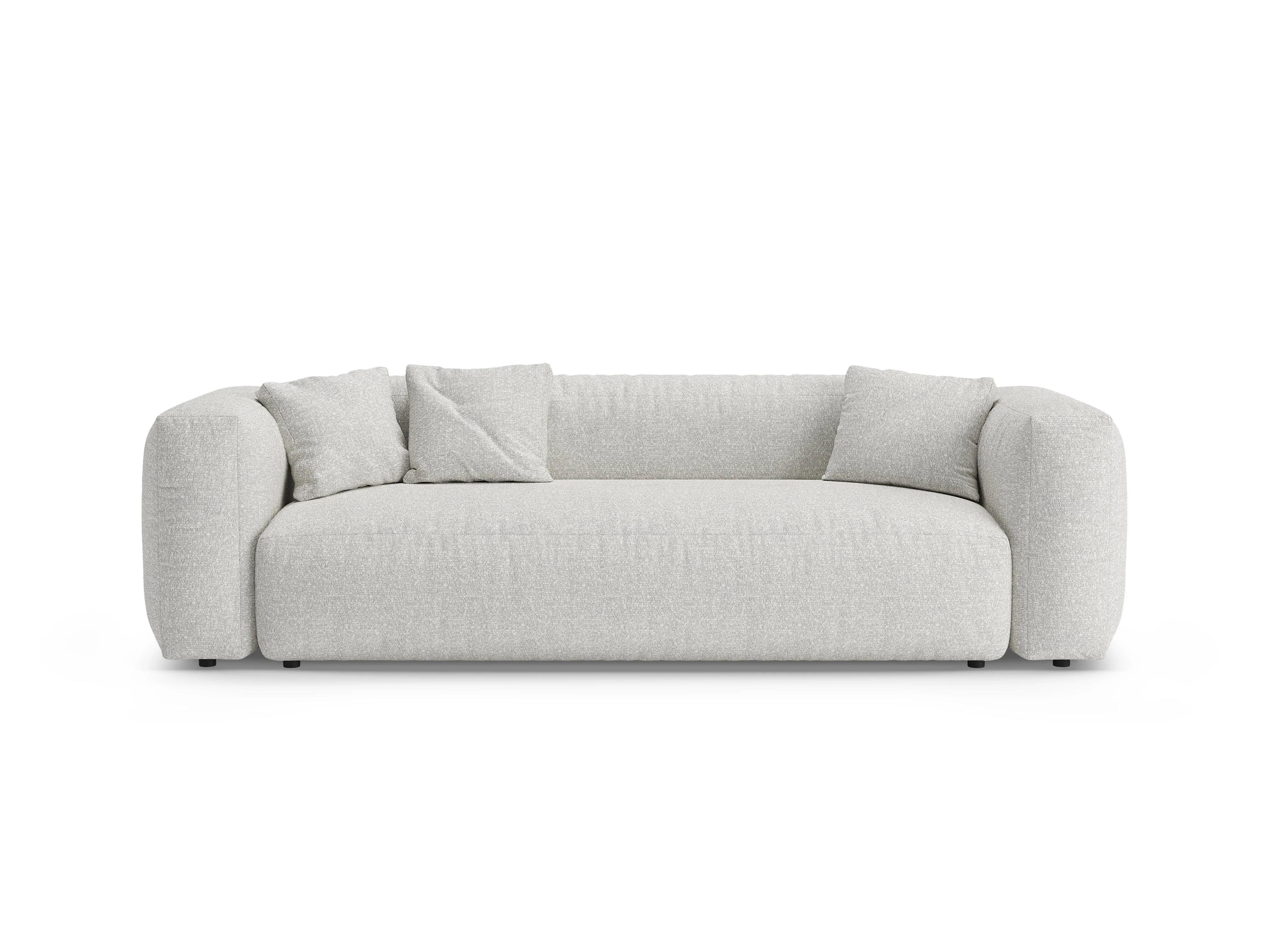 Sofa 3-osobowa z funkcją spania MARTINA szarobeżowy melanż boucle - Image 4