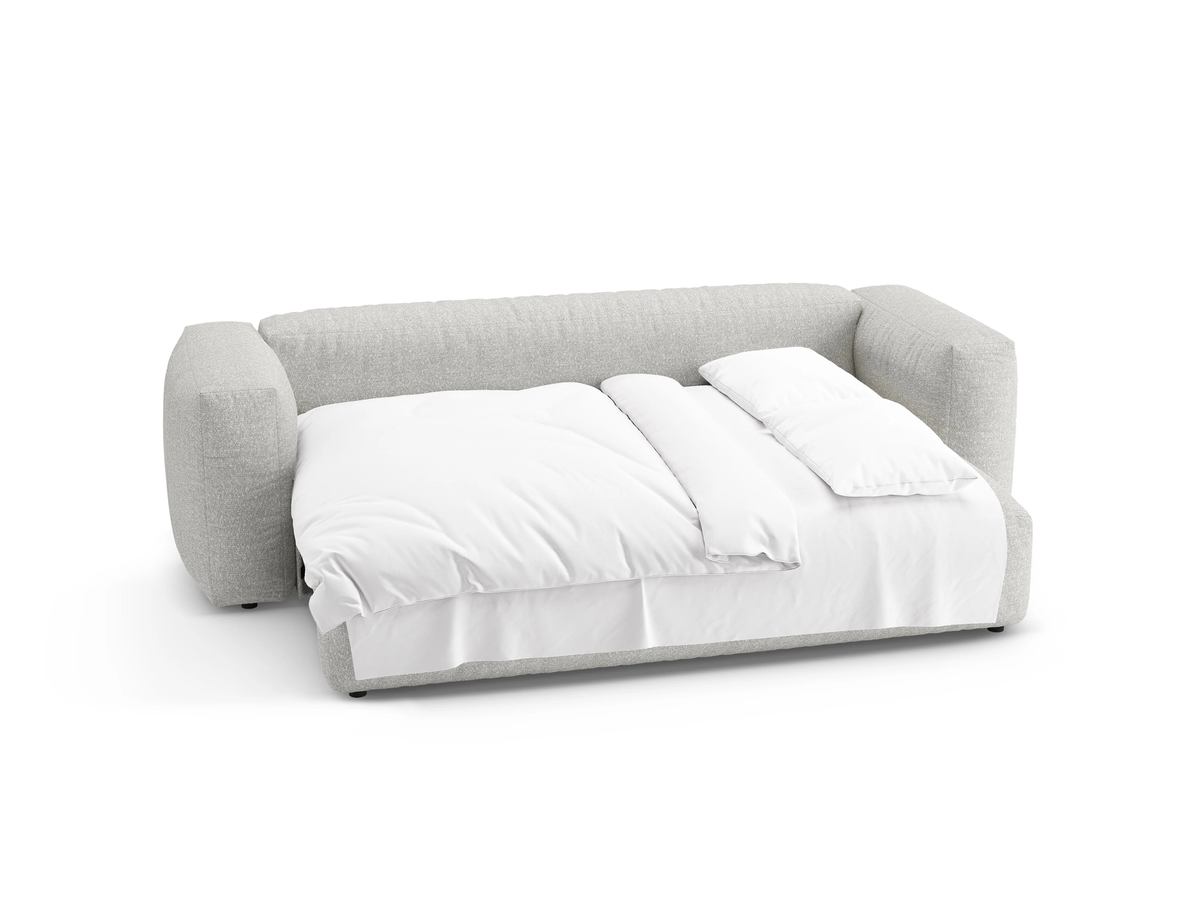 Sofa 3-osobowa z funkcją spania MARTINA szarobeżowy melanż boucle - Image 7