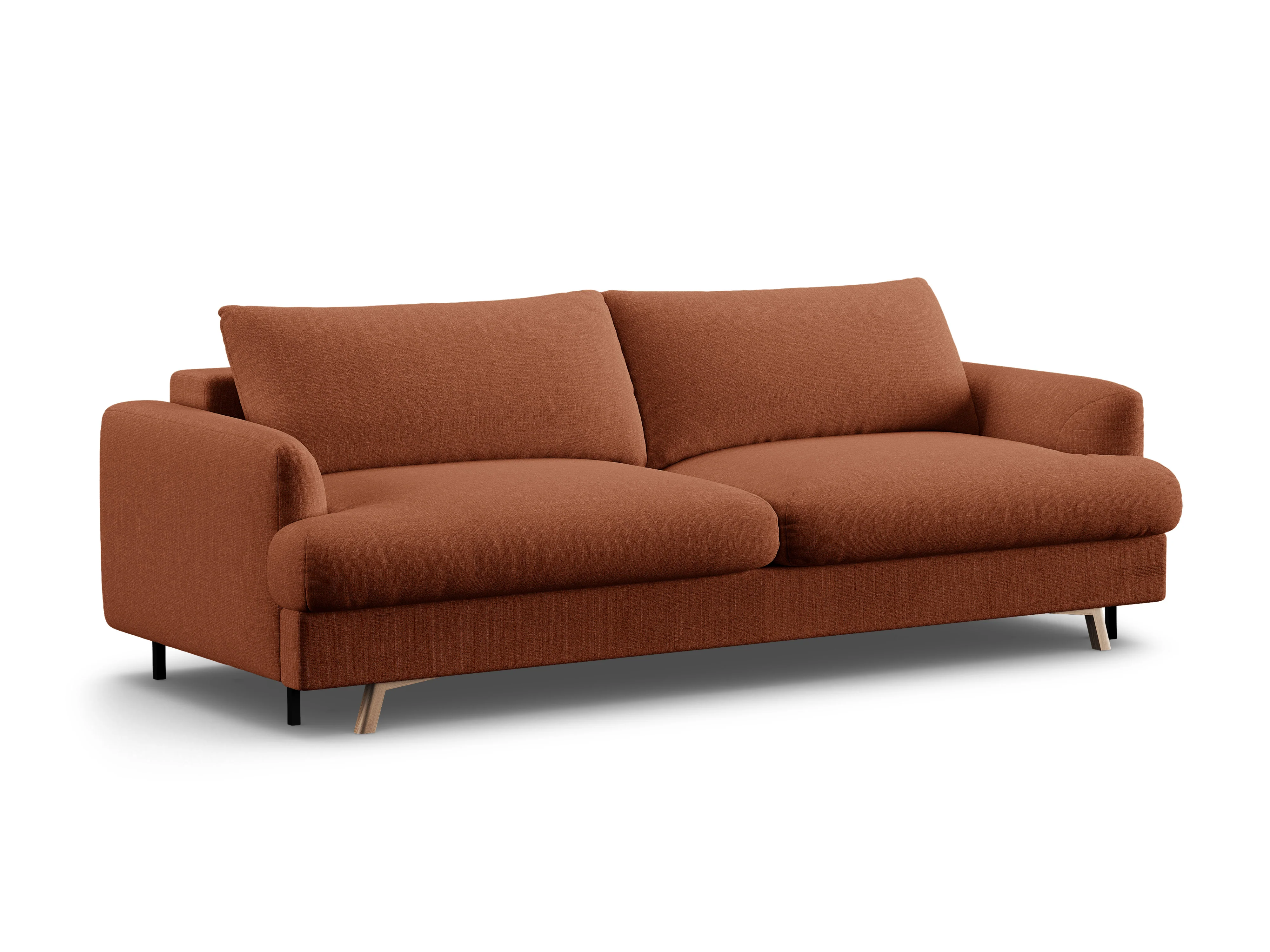 Sofa 3-osobowa z funkcją spania NAOMI ceglany
