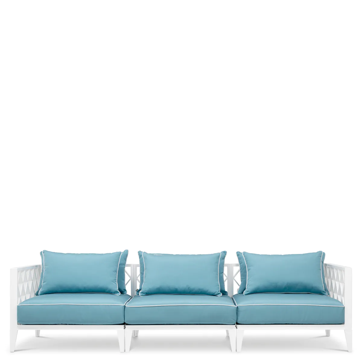 Sofa 3-osobowa zewnętrzna OCEAN CLUB biały z niebieskim - Image 3