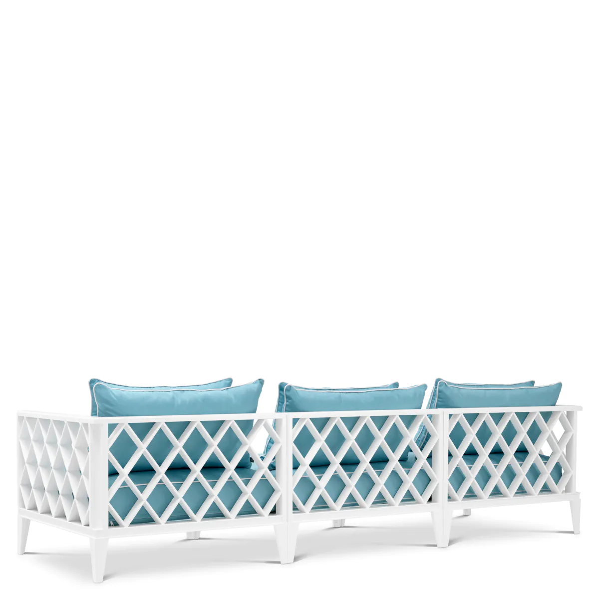 Sofa 3-osobowa zewnętrzna OCEAN CLUB biały z niebieskim - Image 4