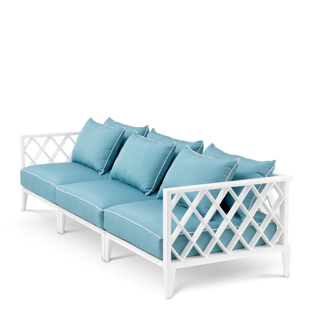 Sofa 3-osobowa zewnętrzna OCEAN CLUB biały z niebieskim - Image 5