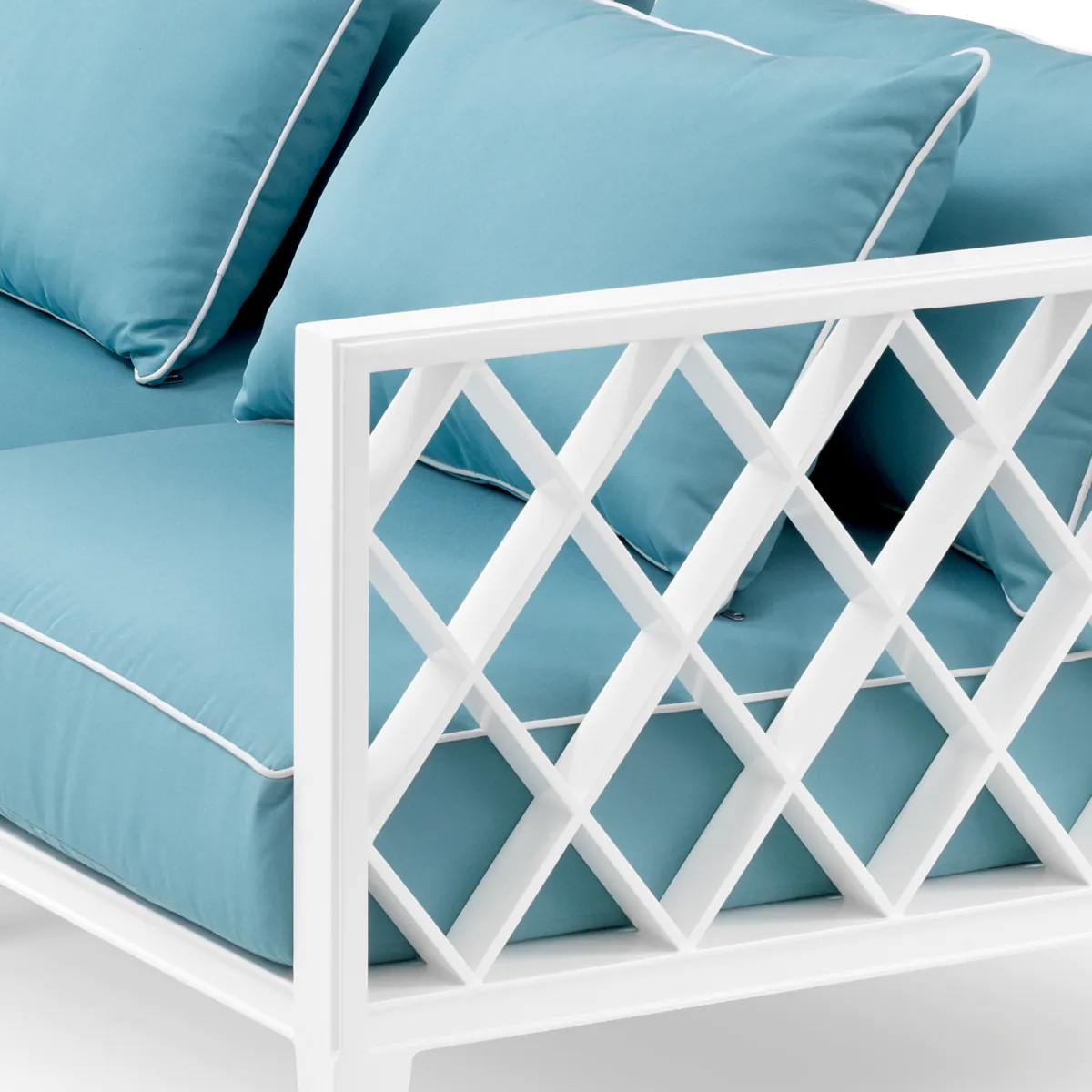 Sofa 3-osobowa zewnętrzna OCEAN CLUB biały z niebieskim - Image 7