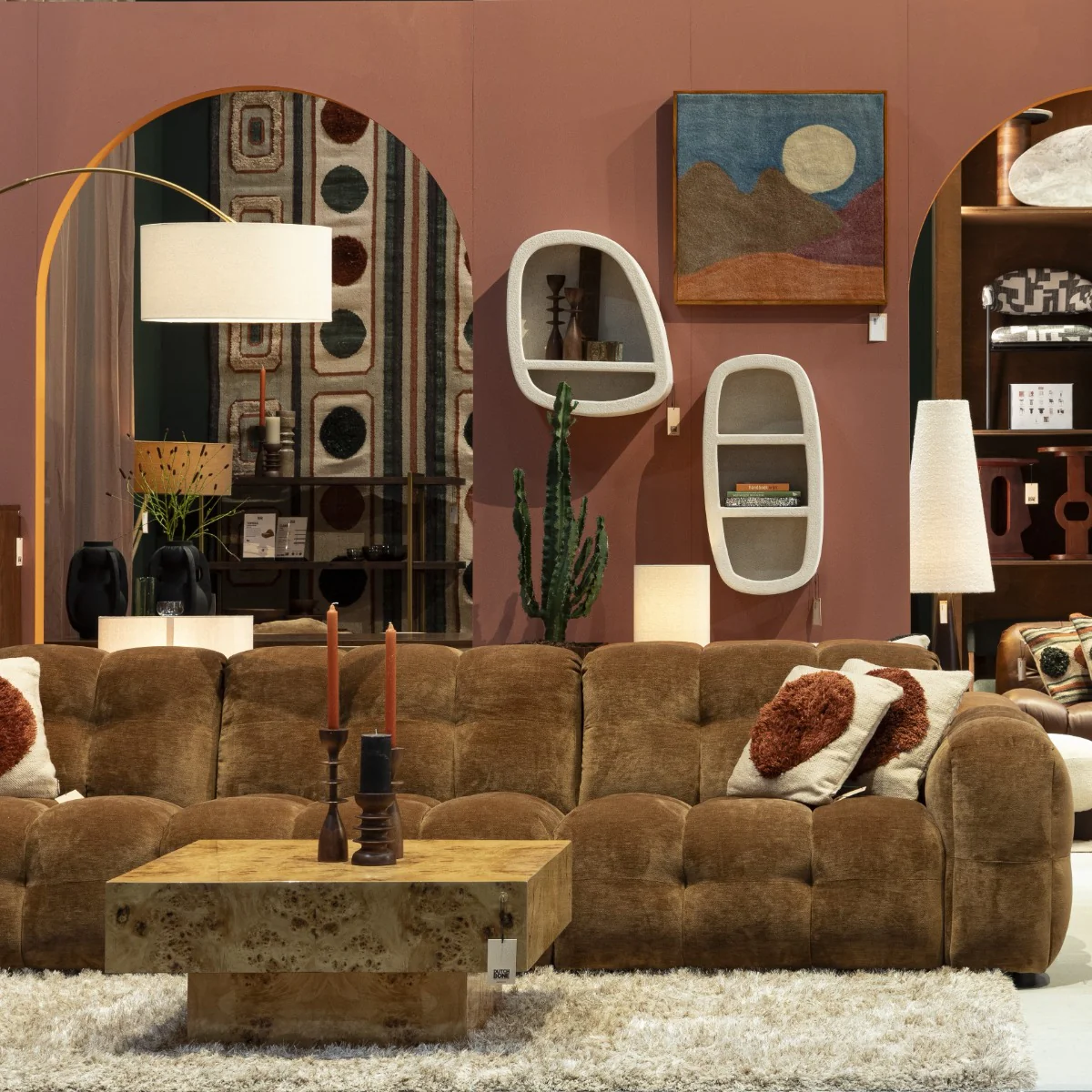 Sofa 4,5-osobowa HACKMAN koniakowy welur - Image 2