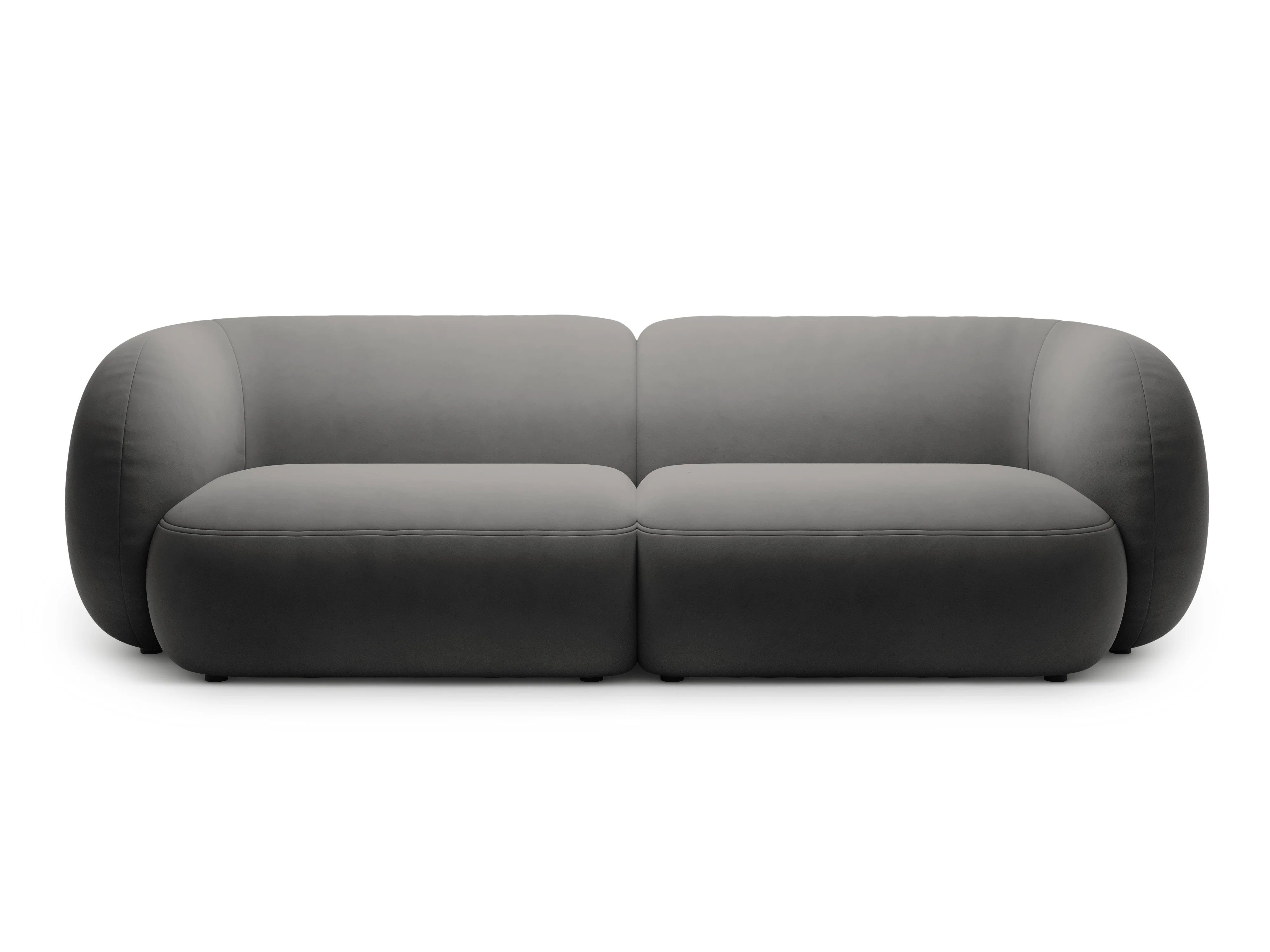 Sofa 4-osobowa aksamitna KATE ciemnoszary