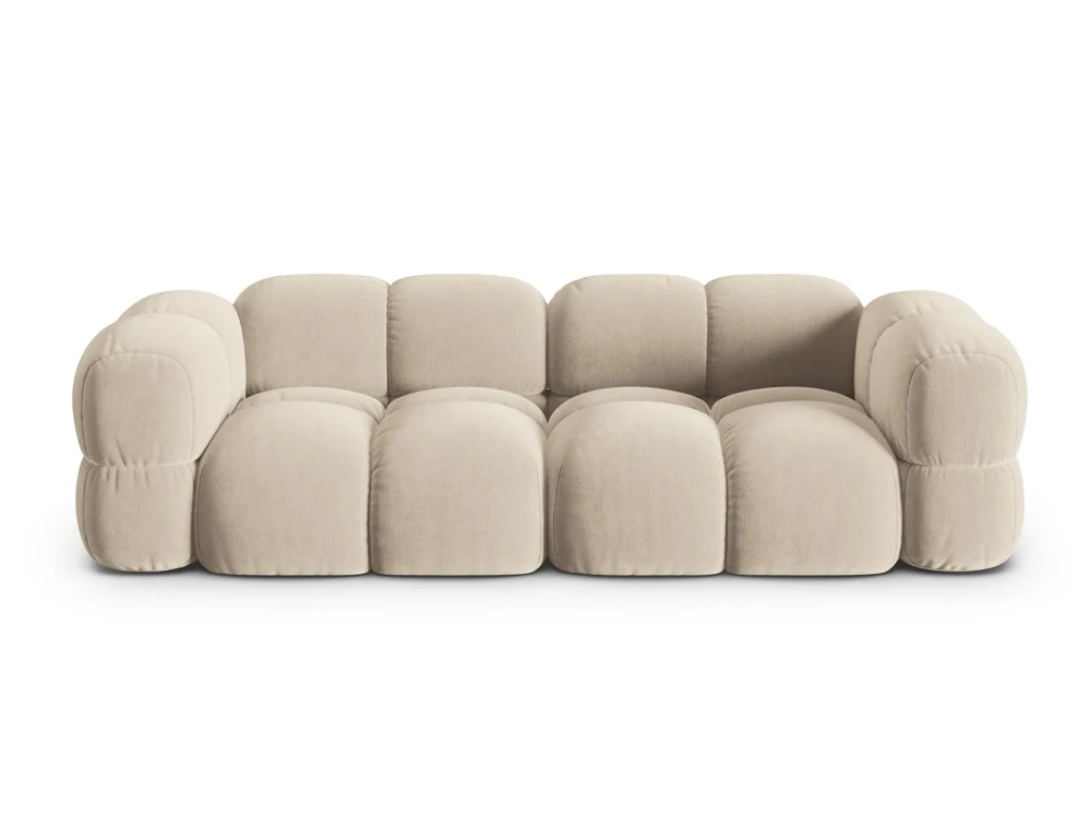 Sofa 4-osobowa aksamitna LORETTO beżowy - Image 3