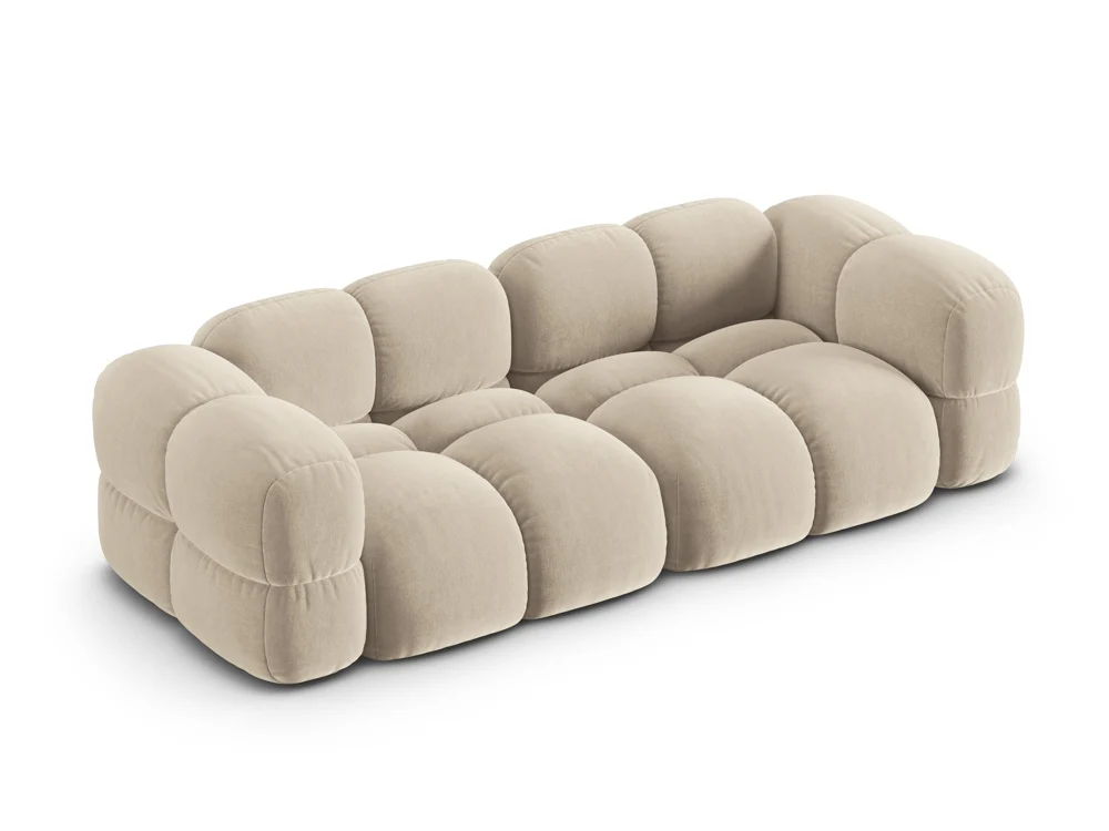 Sofa 4-osobowa aksamitna LORETTO beżowy - Image 4