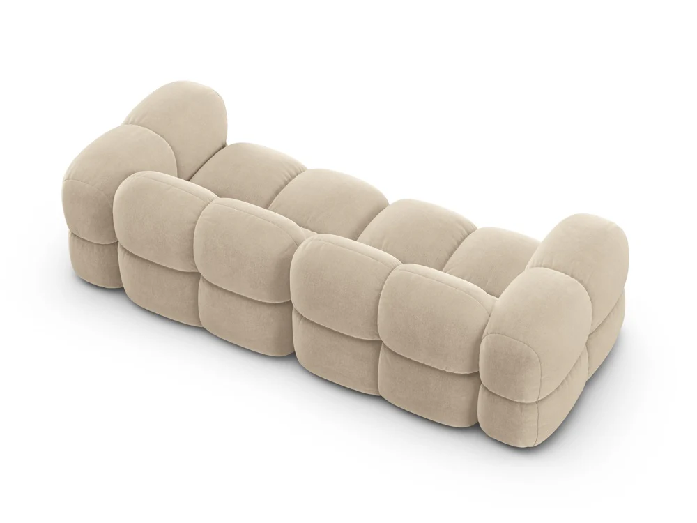 Sofa 4-osobowa aksamitna LORETTO beżowy - Image 5