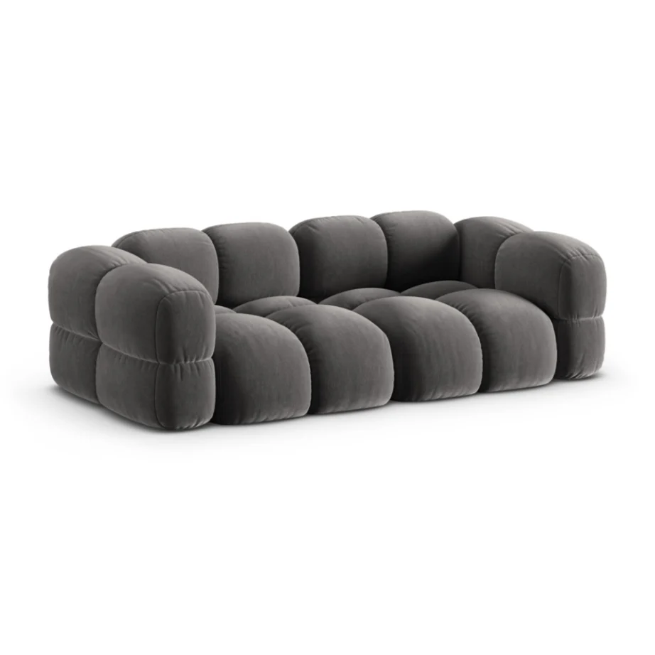 Sofa 4-osobowa aksamitna LORETTO szary